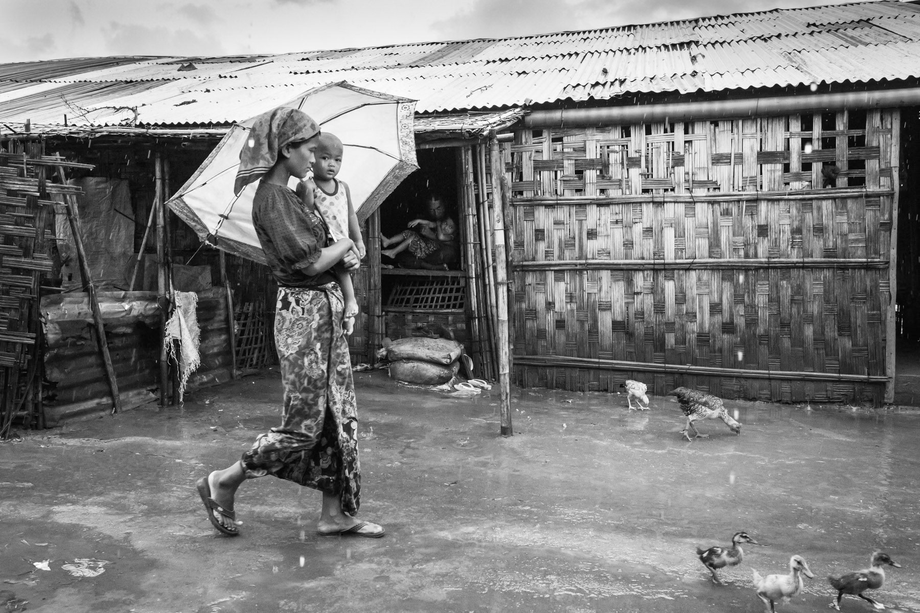 Baw Du Pha internment camp for forcibly displaced Rohingya. Sittwe township in Rakhine, Myanmar, October 2016