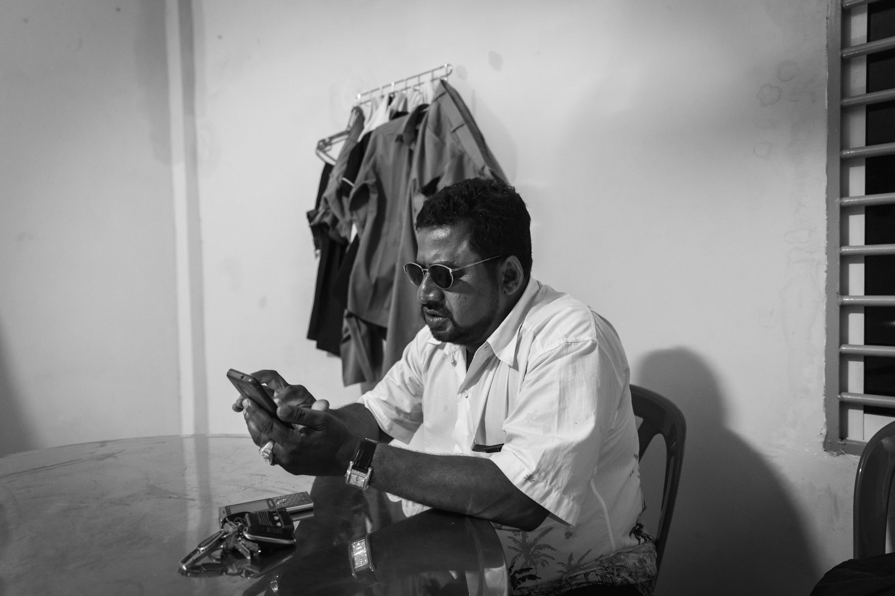 Mohamad, one of the first Rohingya refugees to have settled in Cambodia. He is now a succesful businessman helping out the very small Rohingya community when he can. Phnom Penh, Cambodia, December 2016