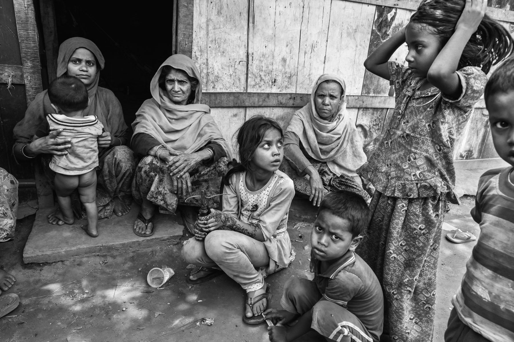 Narwal makeshift camp for Rohingya refugees, Jammu, Jammu and Kashmir region, India, June 2017