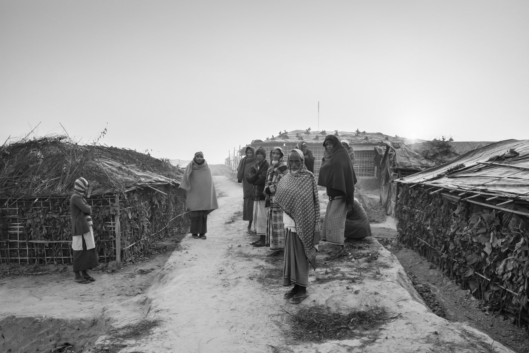 Newly built part of Kutupalong refugee camp hosting more than 50,000 Rohingya refugees that have arrived in Kutupalong camp alone during the past 3 months. Cox's Bazar, Bangladesh, February 2017