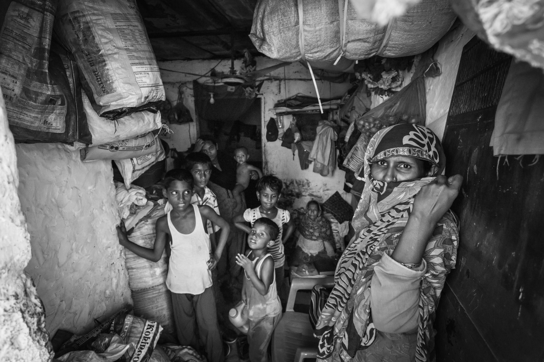 Rohingya refugee family surviving as waste collectors. Mehnat Nagar in Hasanpura neighborhood, Jaipur, India, June 2016