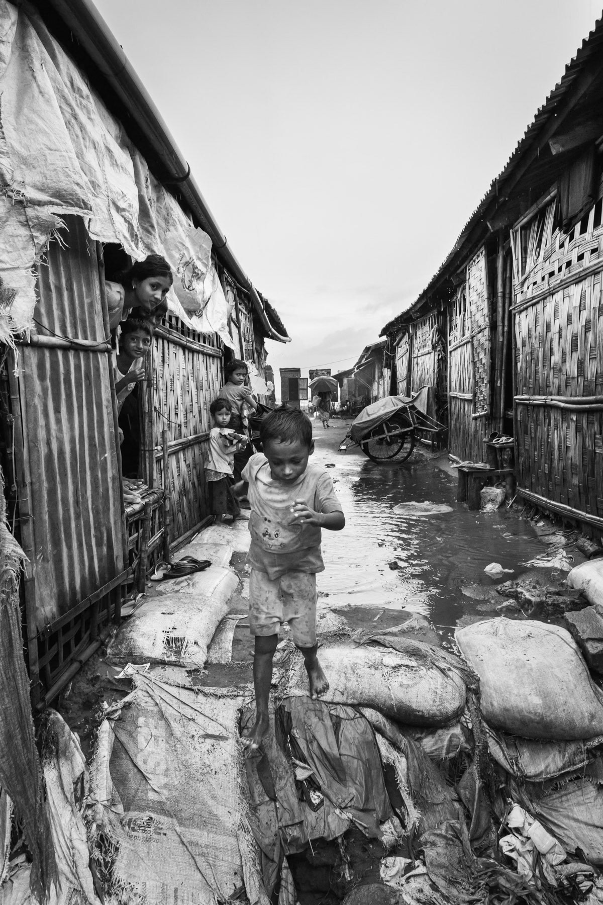 Baw Du Pha internment camp for forcibly displaced Rohingya. Sittwe township in Rakhine, Myanmar, October 2016