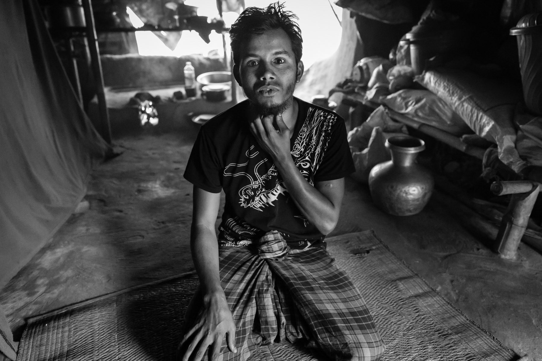 Rohingya refugee that fled recently from persecution in Myanmar, Balukhali refugee camp, Bangladesh, March 2018