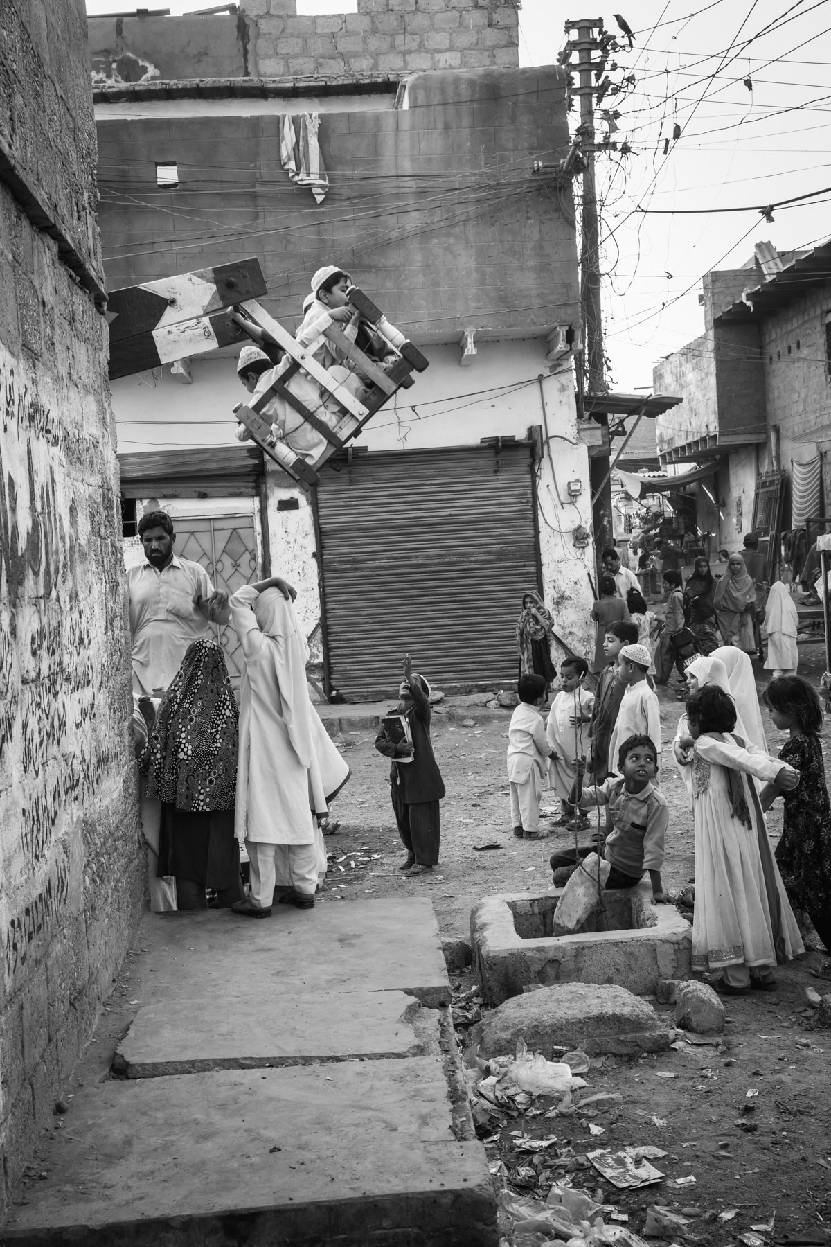 Rohingya kids having fun after school, Ziaul Colony, Karachi, Pakistan, December 2016