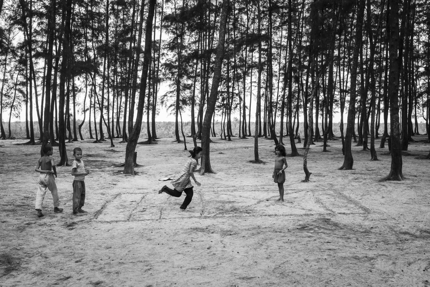 Rohingya children playing. Char Para settlement for rohingya refugees from Burma. Maheskhali, Bangladesh, May 2016
