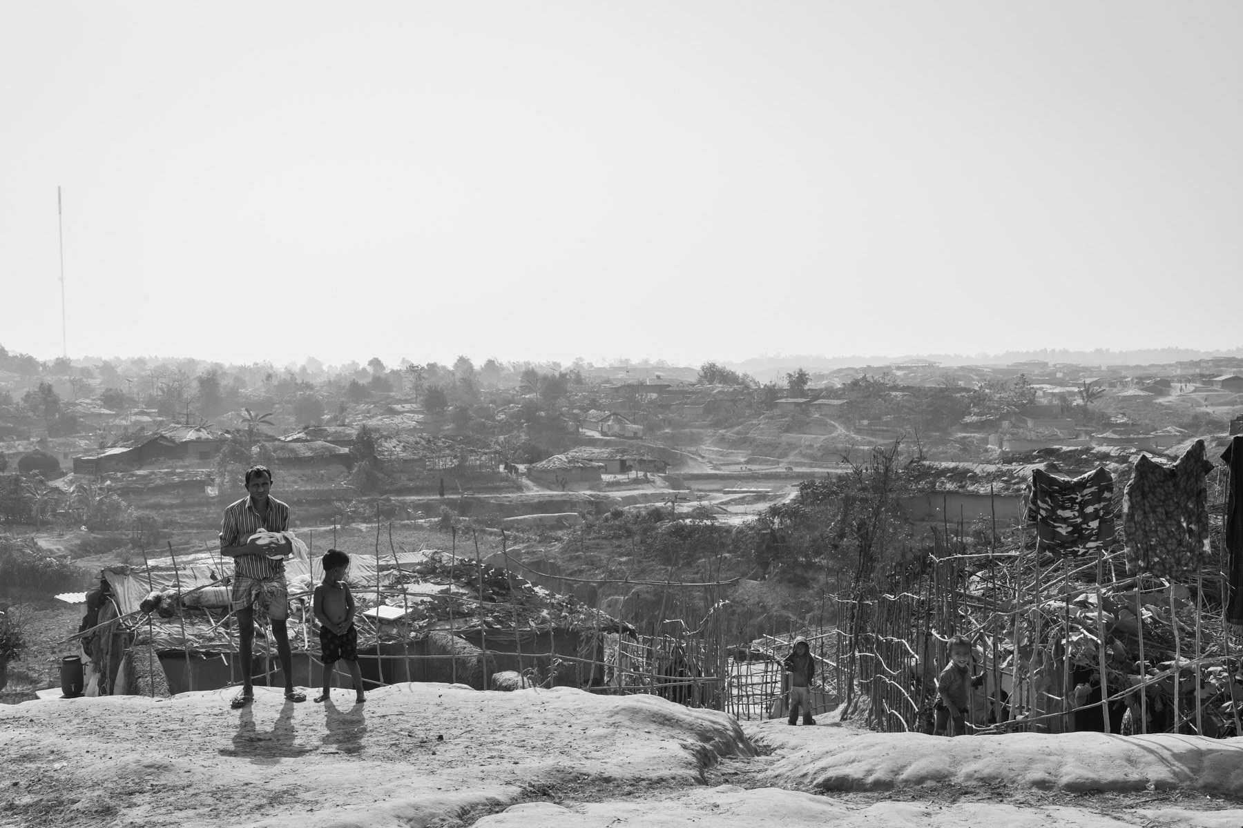 Kutupalong camp for Rohingya refugees absorbing succesive waves of refugees since 1978. Cox's Bazar, Bangladesh, February 2017
