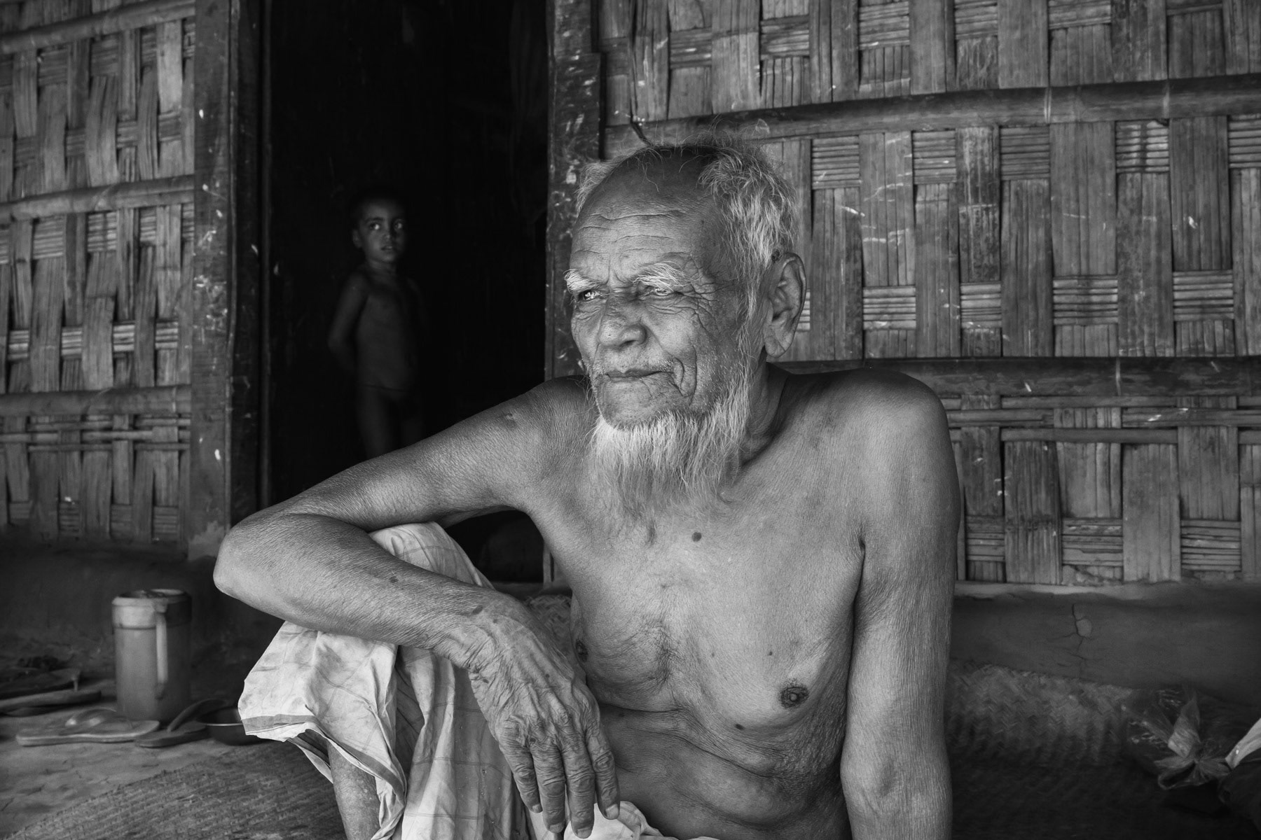 Rohingya refugee, Char Para on Maheskhali peninsula, Bangladesh, May 2016