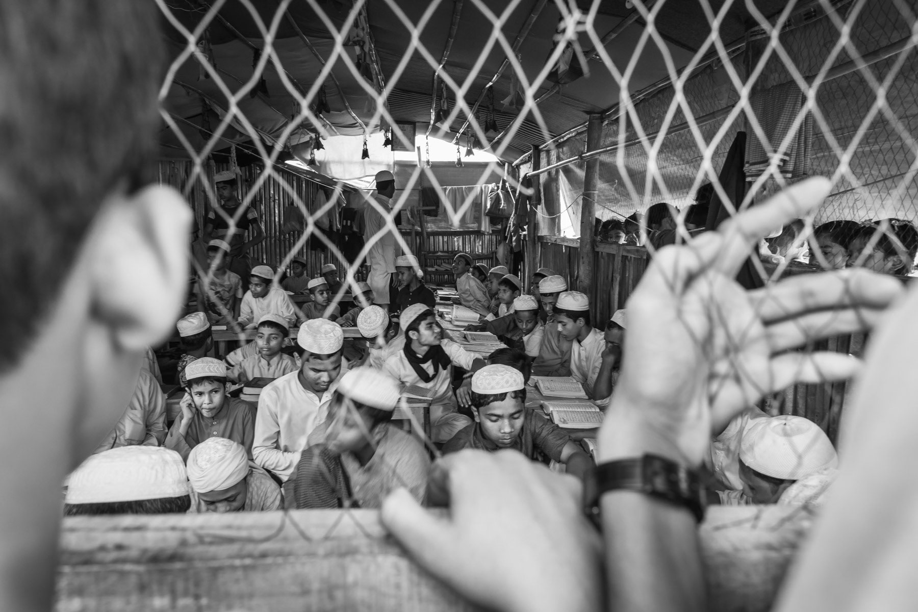 Ongoing religious examination to become an islamic scholar. Medressa in Balukhali refugee camp, Bangladesh, March 2018