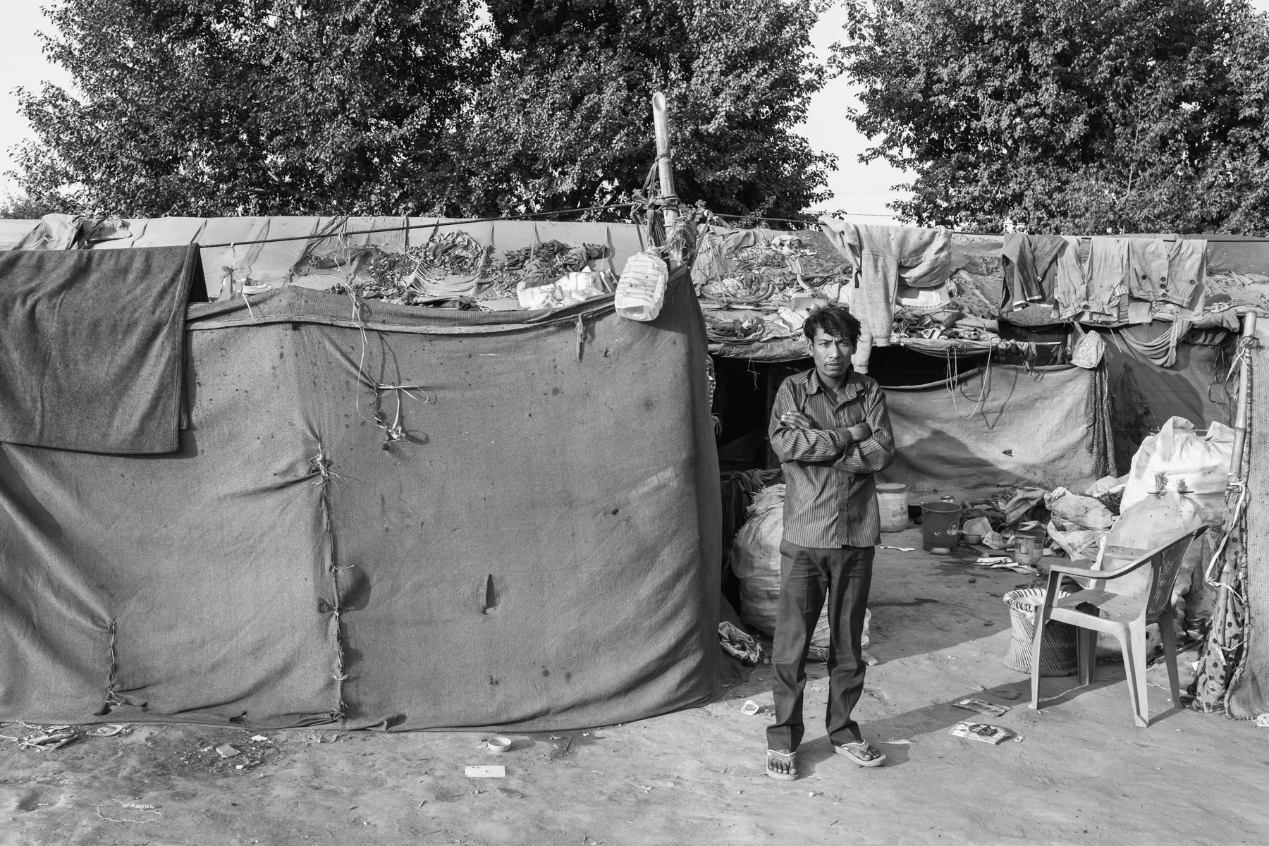Rohingya refugees living in a state of bonded labour, working until they can pay off their debts for having been smuggled into India. Faridabad in Haryana State, India, January 2016