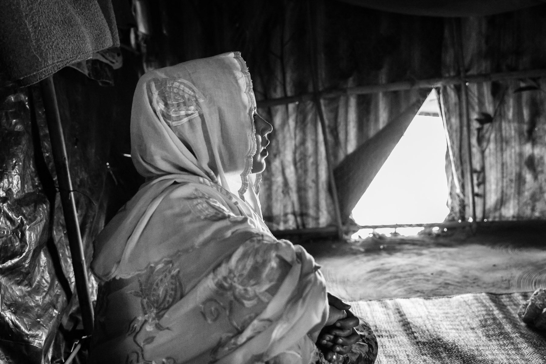 Nurkaydha, 18 years old, from Hathipara village in Maungdaw township. She was gang raped six times during a single day by Myanmar military forces on 30 April 2017. She has been in Bangladesh for the past 4 days. Her entire family has been killed during the military clearance operations. She is left alone without family and relatives. She fled to Bangladesh with other people from her village and is now staying with them in Balukhali refugee camp near Cox's Bazar in Bangladesh, May 2017
