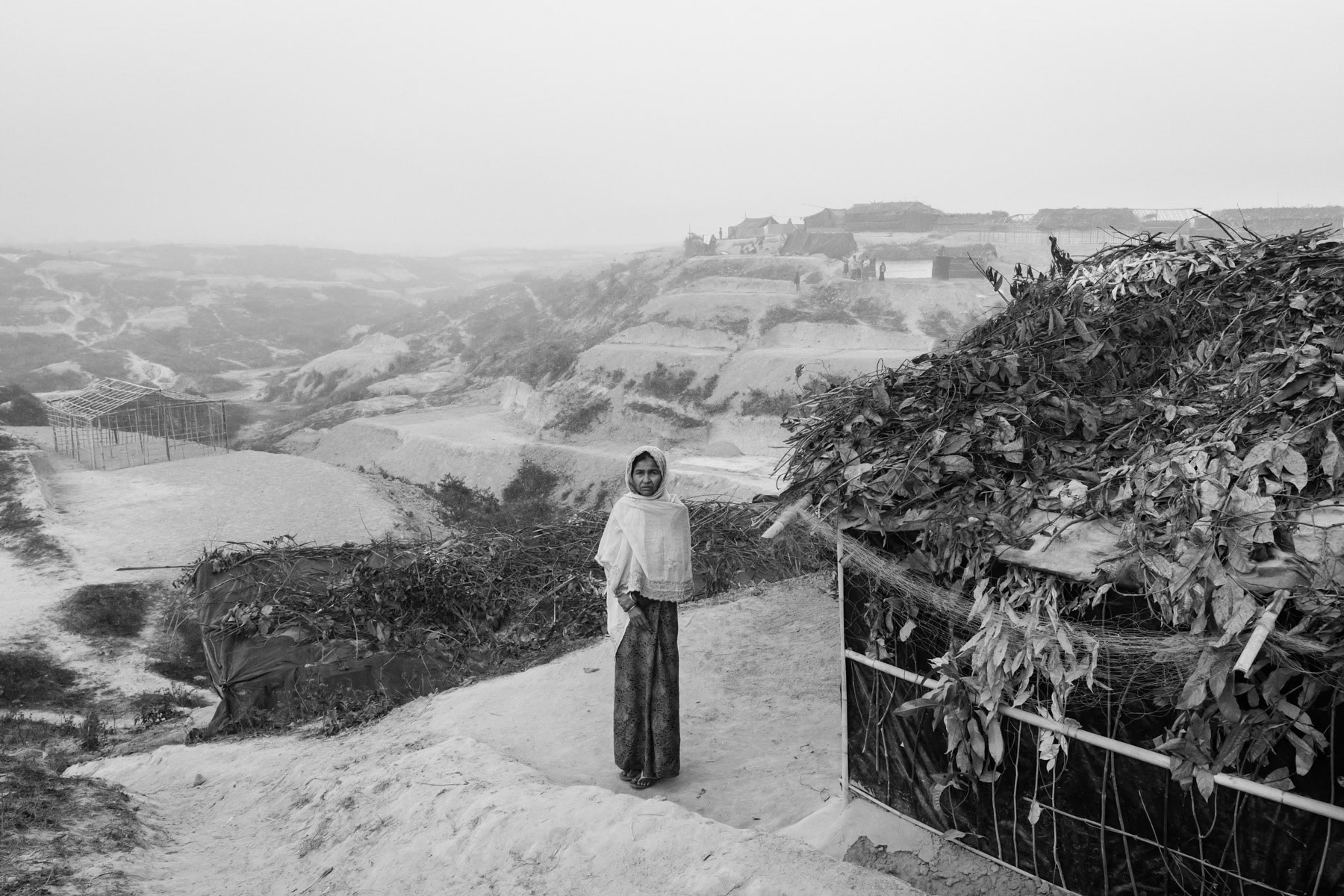 Newly built part of Kutupalong refugee camp hosting more than 50,000 Rohingya refugees that have arrived in Kutupalong camp alone during the past 3 months. Cox's Bazar, Bangladesh, February 2017