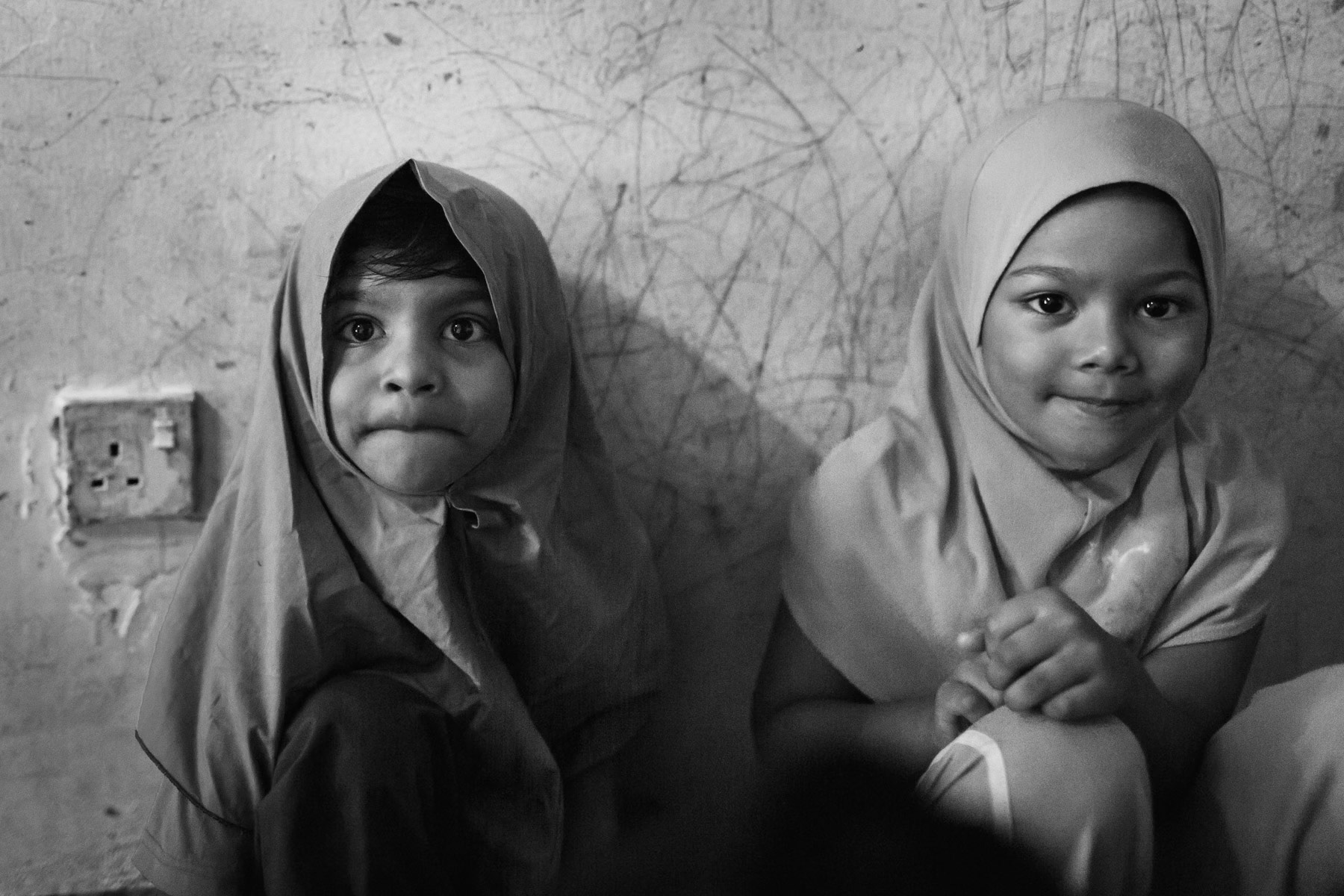 Rohingya grils at the medresa which is the only from of education available for them in Malaysia. Klang Valley, November 2016