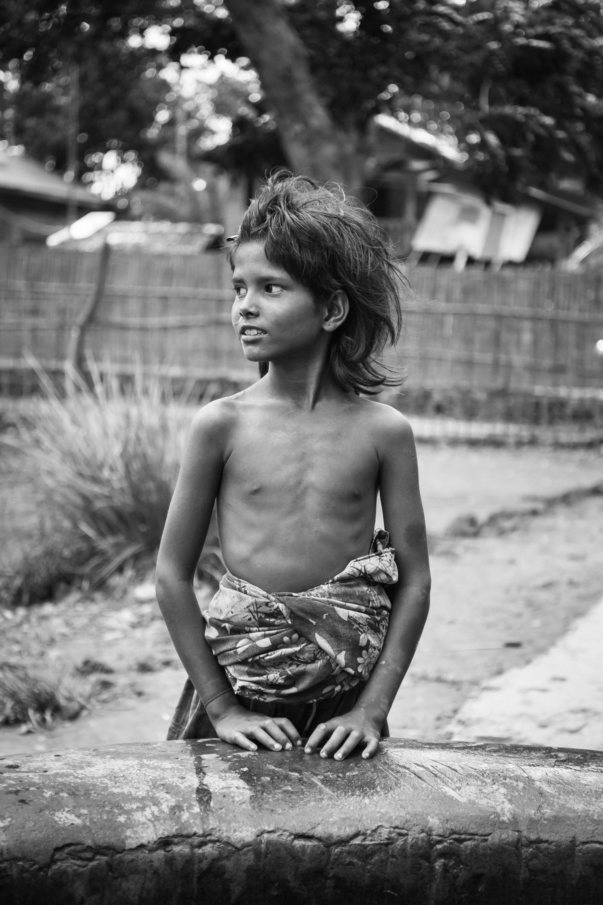 Rohingya girl at the deep water well. Paungdok village near Mrauk-Oo, Rakhine, Myanmar, May 2016