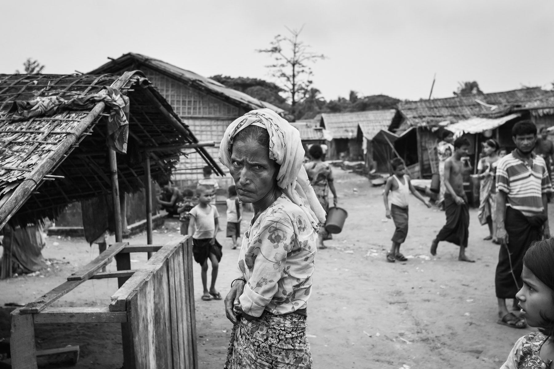 Rohingya displaced person entrapped in a concentration like camp where the population is not allowed to leave the camp. Thau Chaung IDP camp, Sittwe, Myanmar, October 2016