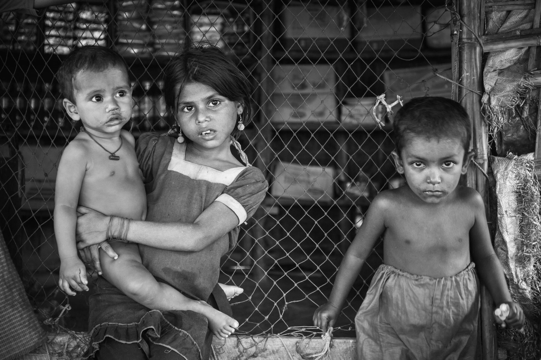 Rohingya children, East Nayapara refugee camp in Shamlapur, Bangladesh, May 2016