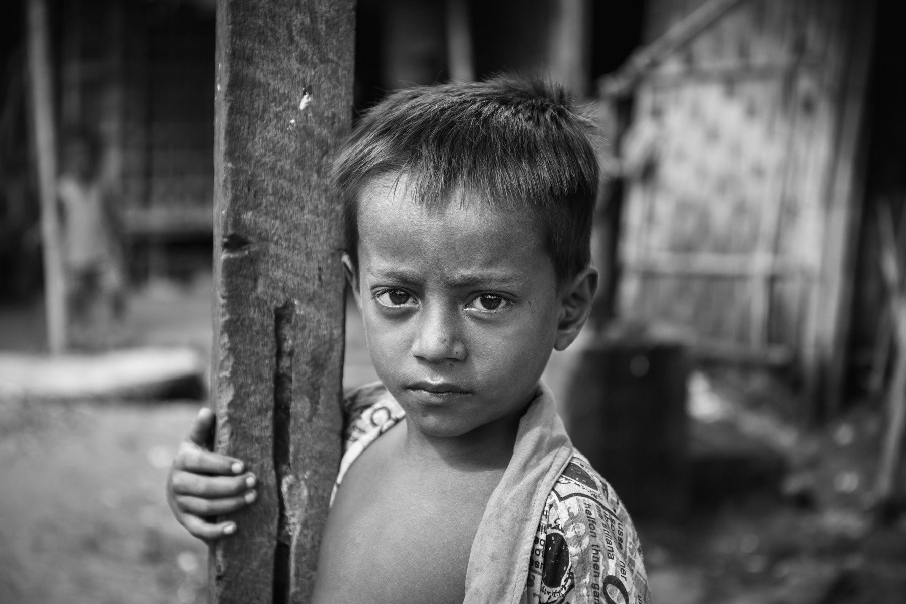 Rohingya boy stuck since young age in the infamous internment camps near Sittwe, Thet Key Pyin camp, Myanmar, October 2016