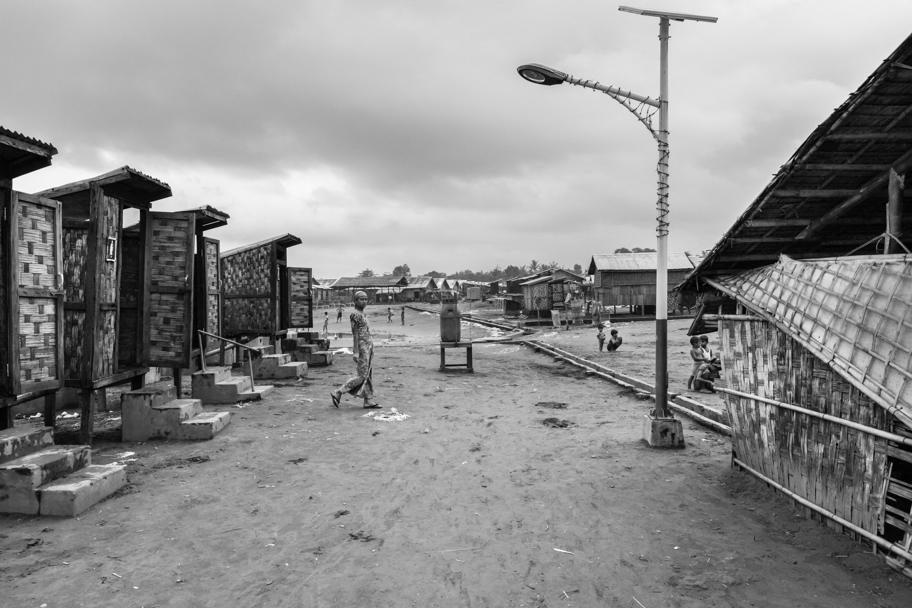 Main alley in Dar Paing IDP camp in Sittwe, Myanmar, September 2015