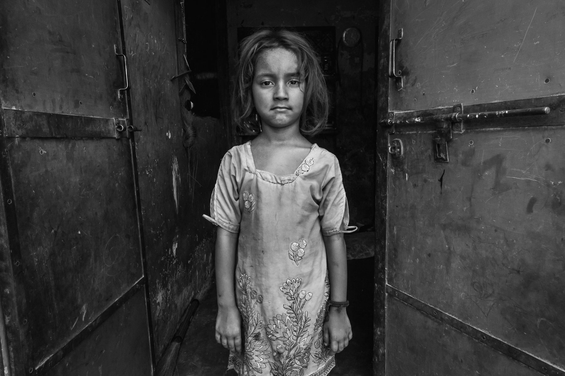 Stateless Rohingya girl from Burma. Hasanpura neighborhood, Jaipur, India, June 2016