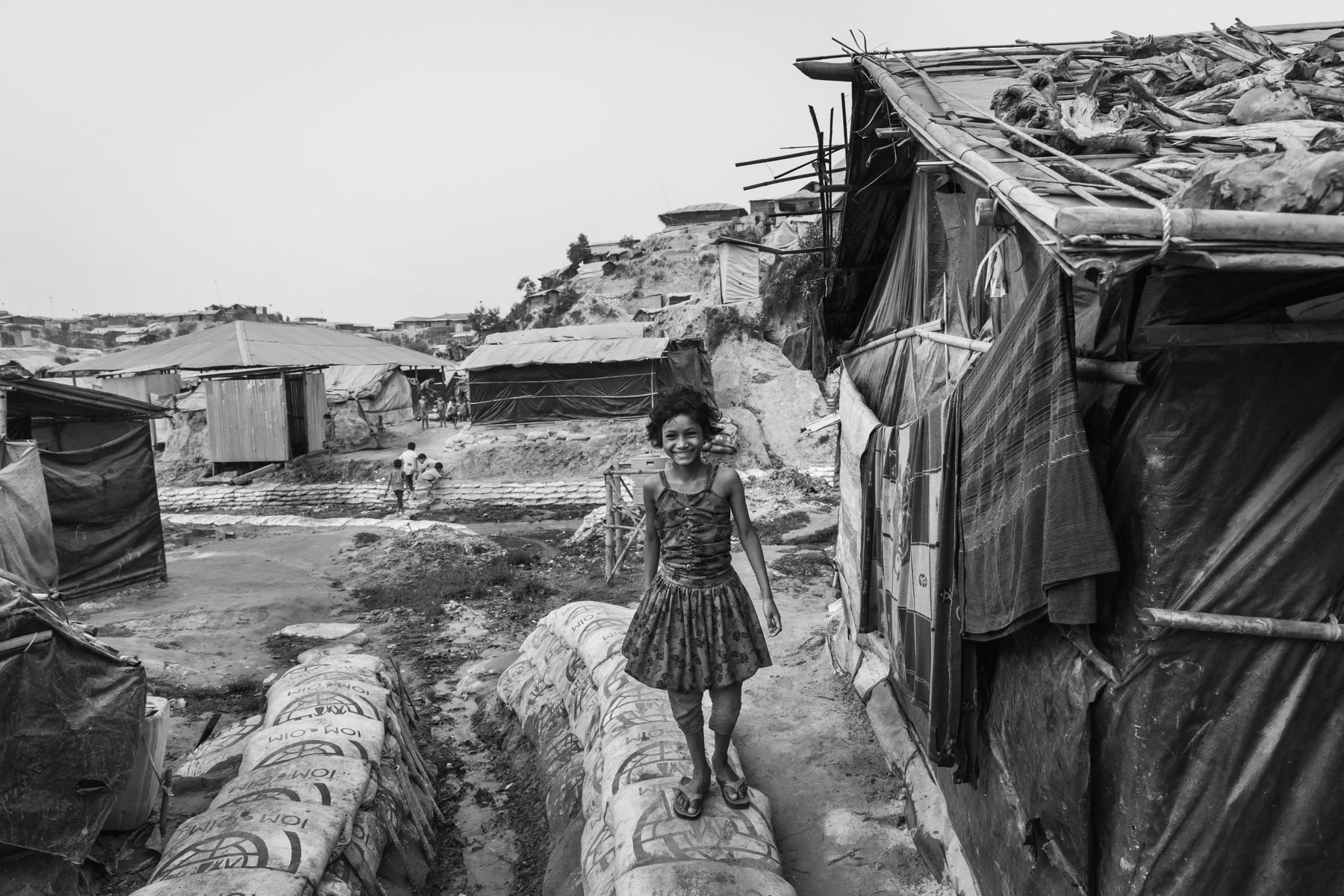 A Rohingya girl that recently arrived from Myanmar. Rohingya have fled Myanmar since August and the start of the latest military security operations that are now widely qualified as ethnic cleansing campaigns. Balukhali refugee camp, Ukhiya, Bangladesh, March 2018