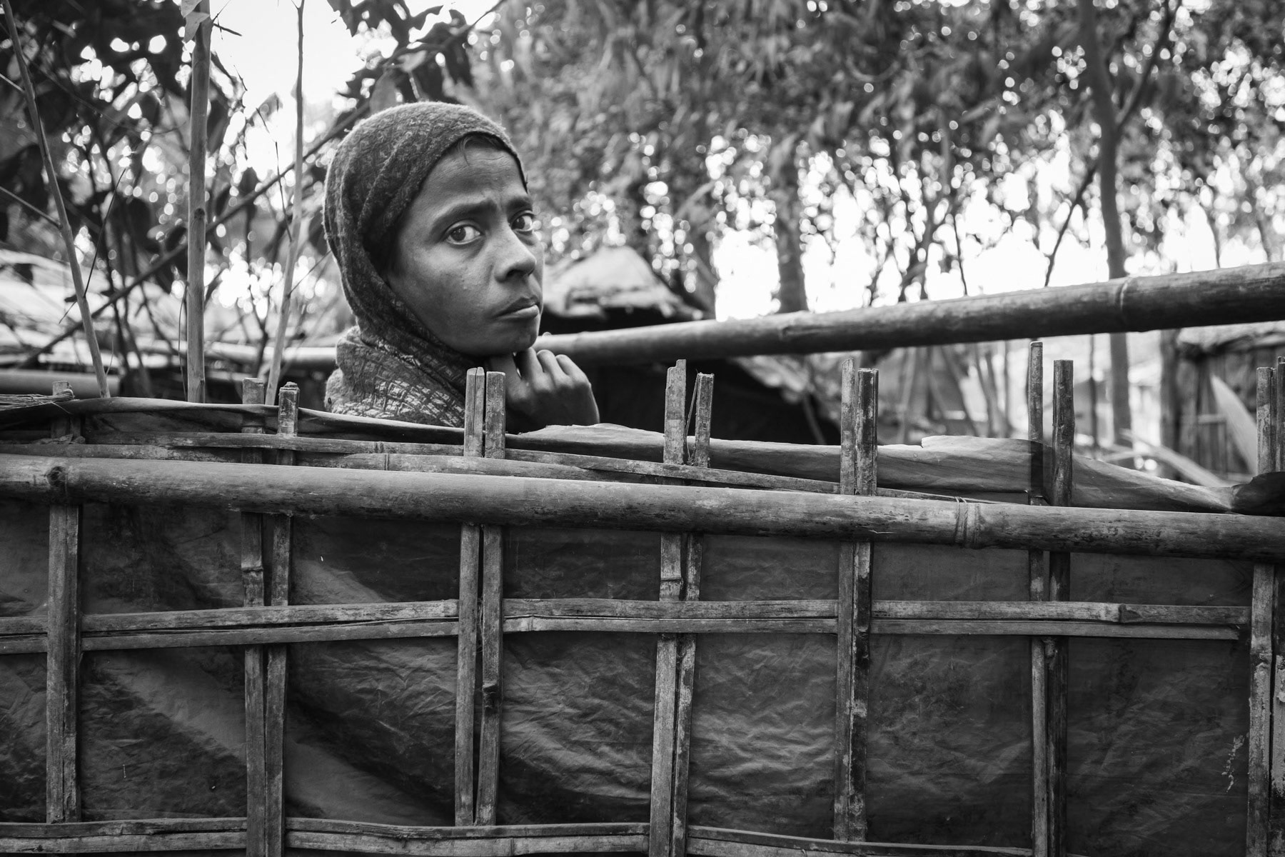 Rohingya living in Najirar Tek area, near the fish drying plants where a lot of Rohingya refugees are employed. Cox's Bazar, Bangladesh, February 2017