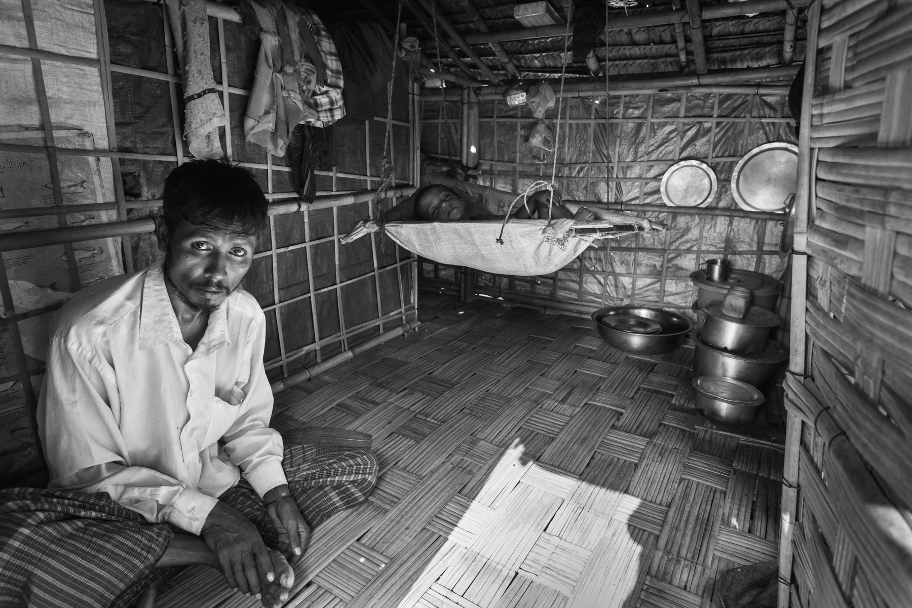TB patient with very limited access to medicine due to costs and availability. Dar Paing IDP camp for Rohingya. Sittwe, Rakhine, Burma, May 2016