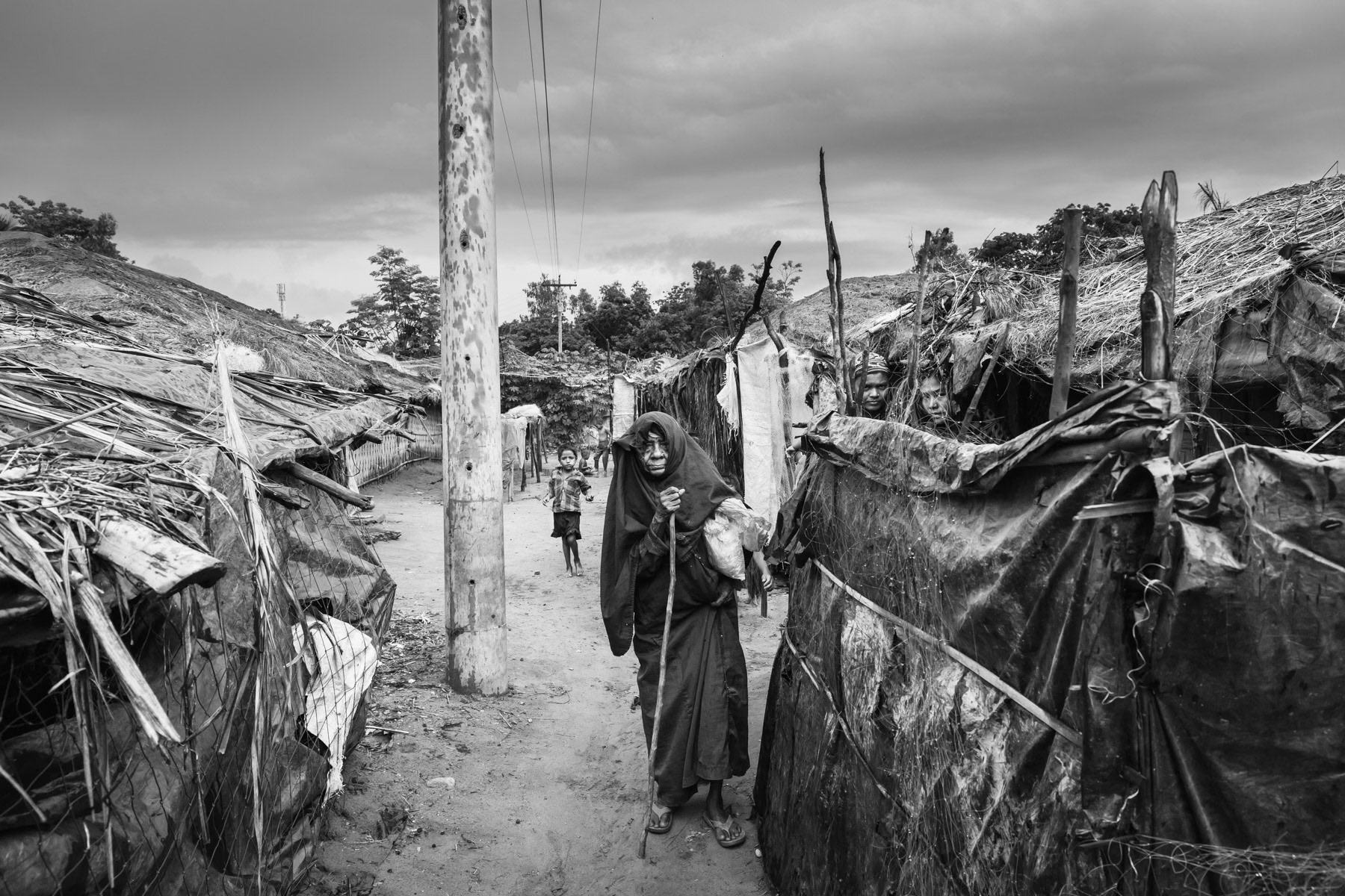Un-registered camp for Rohingya refugees in Southern Bangladesh. Merely 50,000 out of the 500,000 Rohingya refugees are registered and mainly arrived in the period 1990-92. The rest that are un-registered have no access to education, health and other forms of support as UN agencies and NGOs are not allowed to assist them by the authorities in order to avoid that more refugees from Myanmar would come. East Nayapara camp, Shamlapur, Bangladesh, June 2015