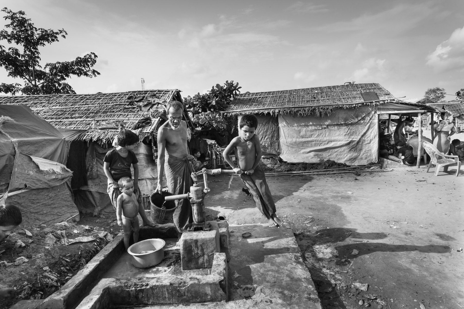 Dar Paing IDP Camp for stateless Rohingy displaced following the 2012 inter ethnic violance. Sittwe township, Rakhine, Myanmar, May 2016