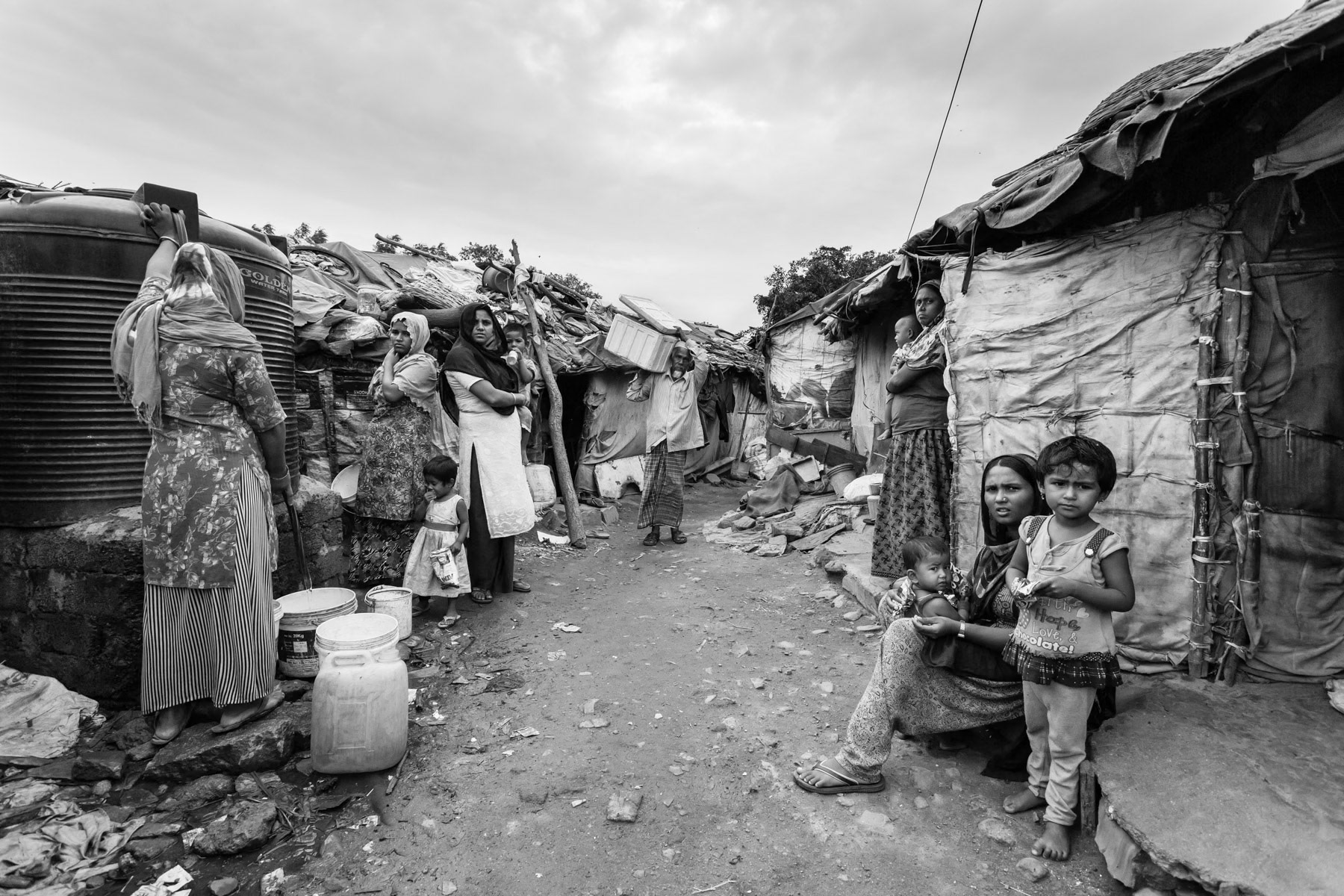 Balapur Camp for Rohingya refugees from Myanmar. Hyderabad, India, June 2016