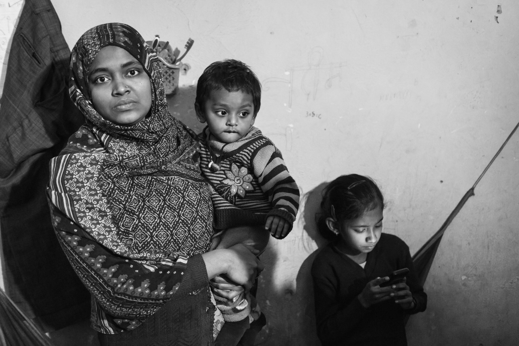 Rohingya family in Kajuri neighbourhood of New Delhi, India, January 2016