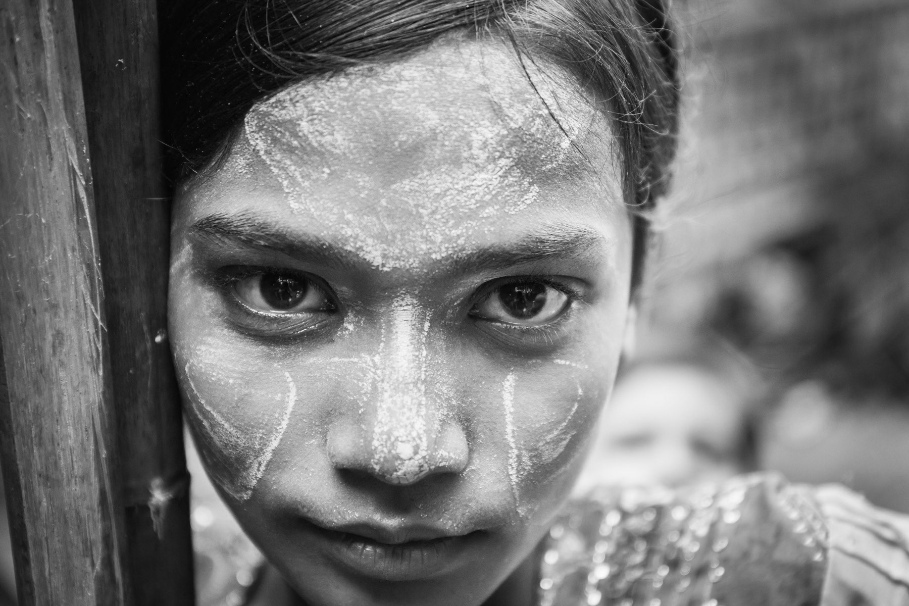 Forcibly displaced Rohingya girl victim of inter ethnic violance. Thau Chaung camp for displaced Rohingya from Sittwe. Sittwe township, Myanmar, October 2016