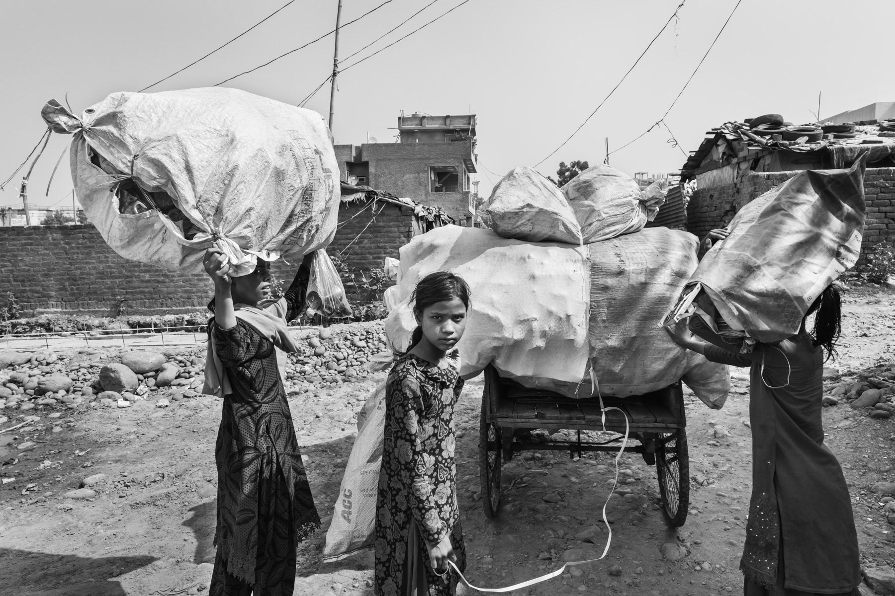 A lot of Rohingya refugees work as waste collectors in Jammu. Jammu&Kashmir Province, India, June 2017