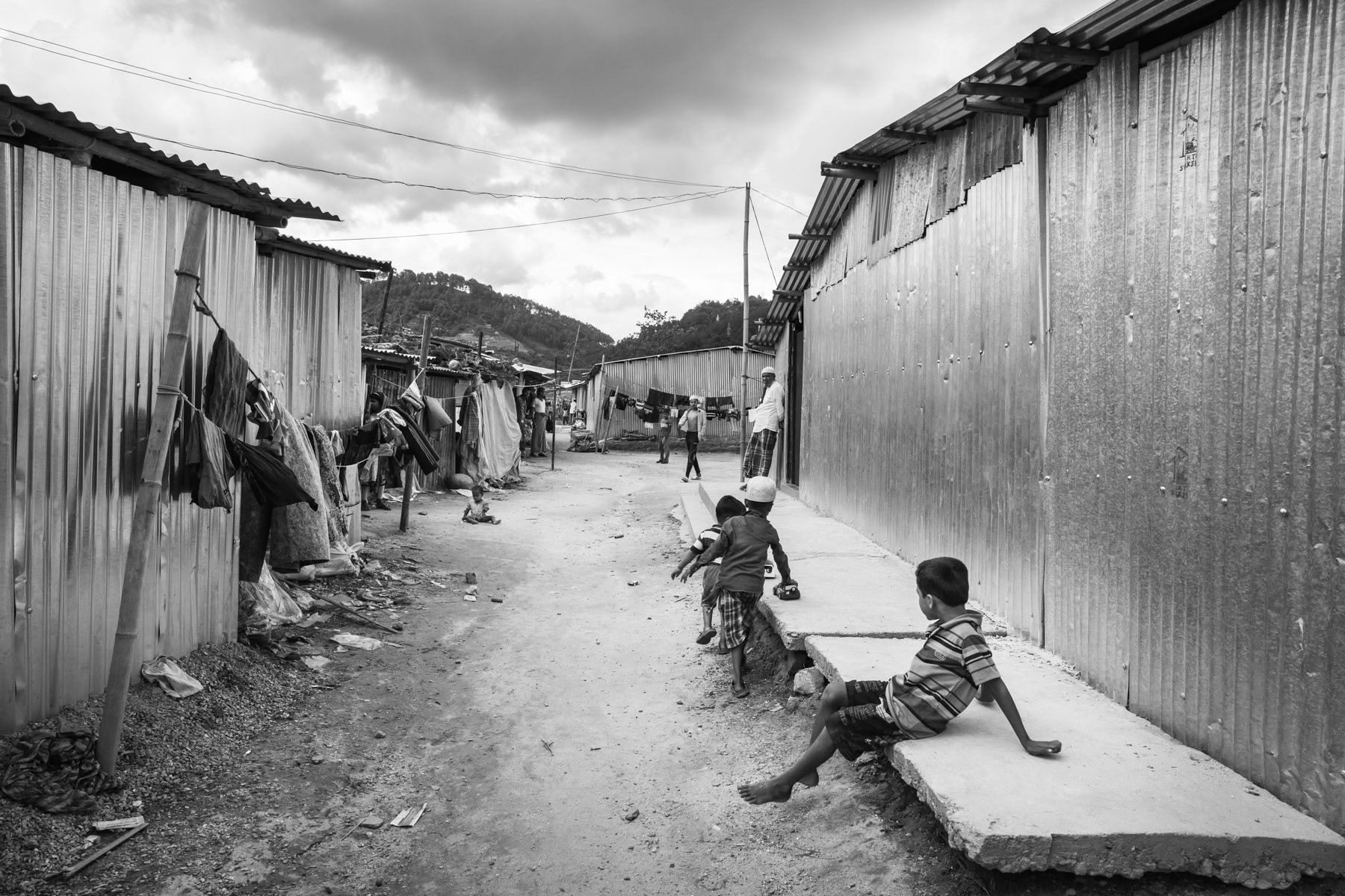 Chunikhel makeshift camp where one hundred Rohingya refugees from Myanmar are living. Kathmandu, Nepal, June 2017