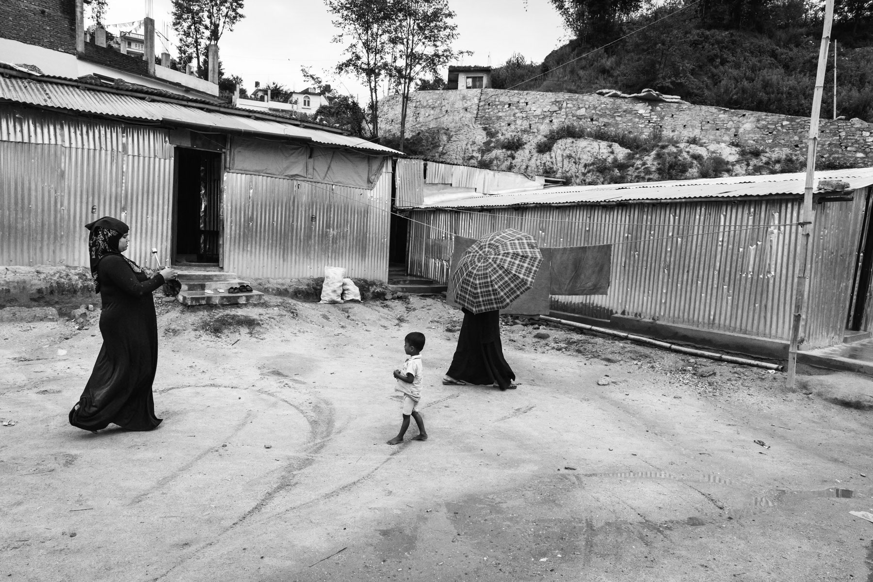 Chunikhel makeshift camp where one hundred Rohingya refugees from Myanmar are living. Kathmandu, Nepal, July 2017