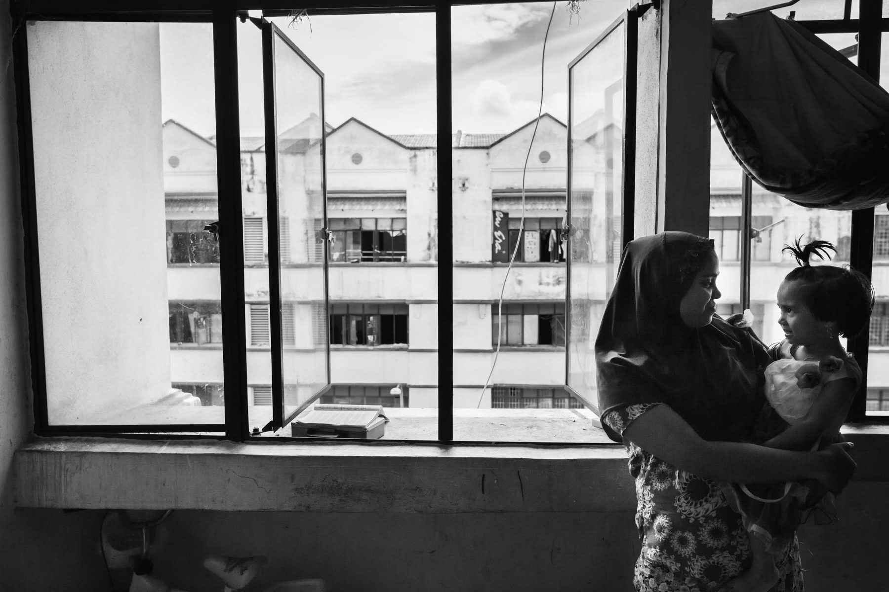 Collective housing for Rohingya refugees working in the wholesale market. Klang, Malaysia, October 2016