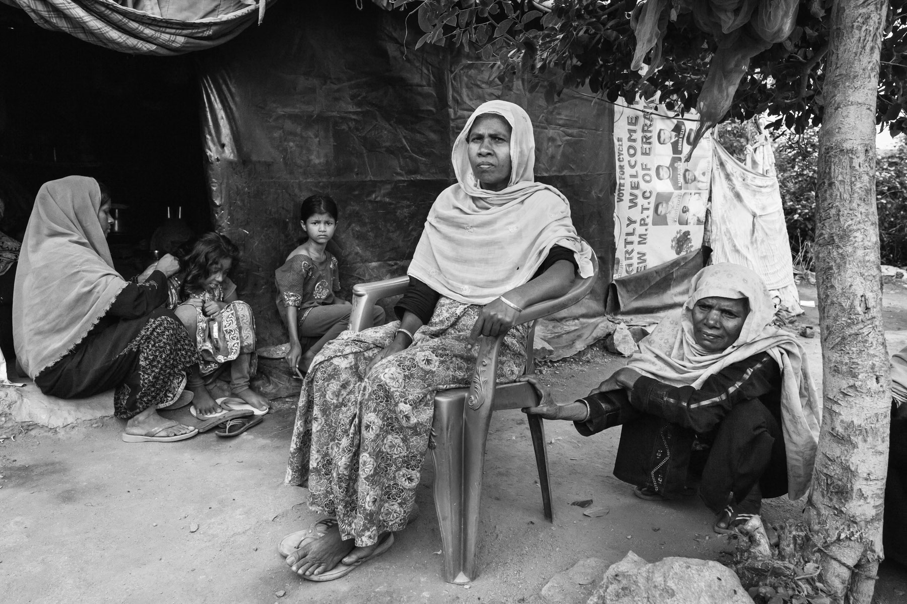 Rohingya refugee from Burma. Baba Nagar makeshift encampment in Hyderabad, India, June 2016
