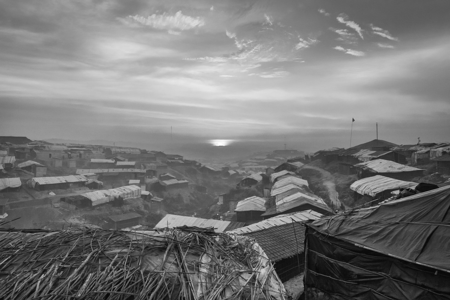 A new extension of the already huge Kutupalong refugee camp to shelter a part of the 650,000 newly arrived Rohingya refugees. Kutupalong camp is now sheltering Rohingya victims of the 1978, 1992, 2008, 2012, 2016 and 2017 ethnic cleansing campaigns. By the end of 2017 nearly one million Rohingya refugees live in Kutupalong, Bangladesh, November 2017