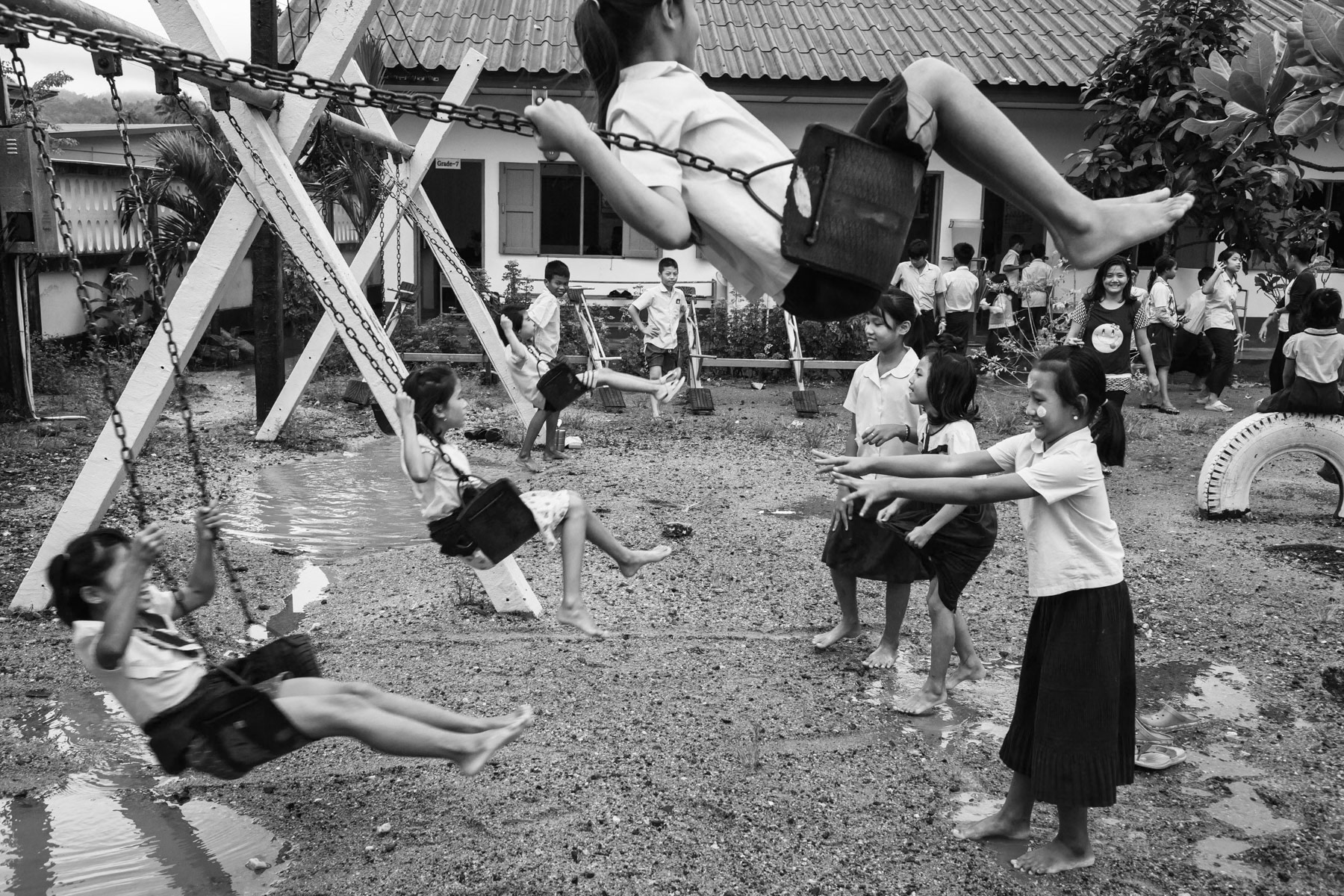 Playtime at a school for Burmese refugees and migrants in Southern Thailand, Phang-Na, Thailand, October 2016