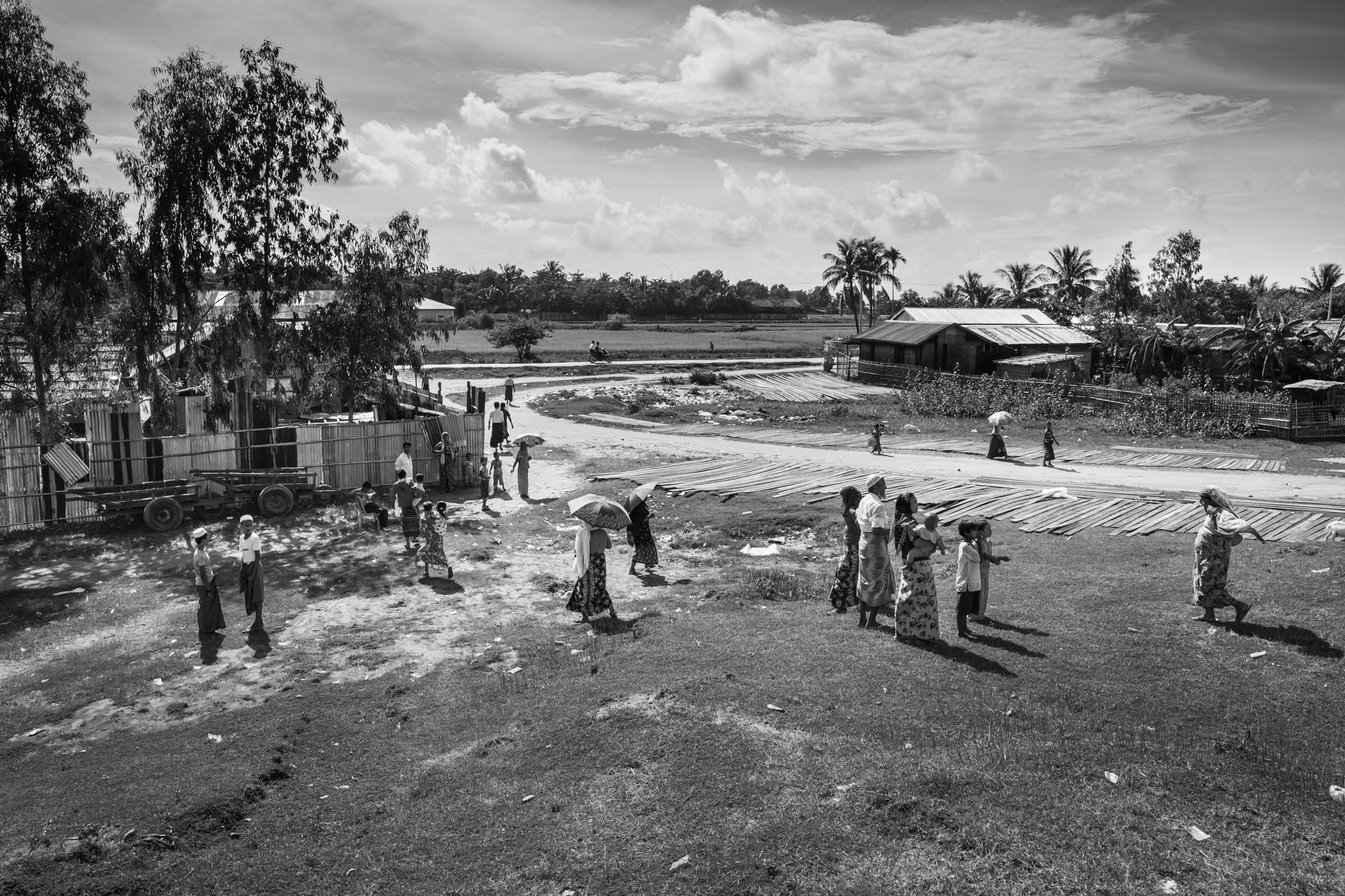 Rohingya village along the rail track. Sittwe township, Rakhine, Myanmar, September 2019