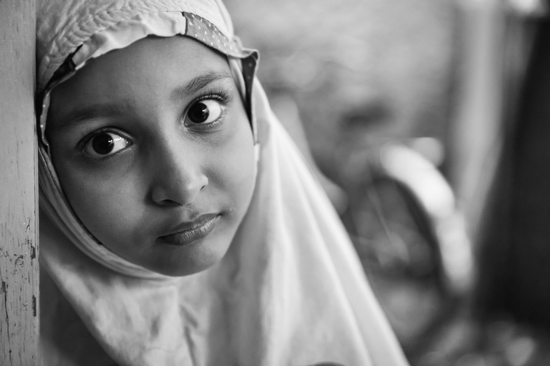 Rohingya refugee girl from Myanmar living with her family in Jakarta and waiting to be re-settled in a third country by IOM and UNHCR. Depok suburb near Jakarta, Indonesia, January 2017
