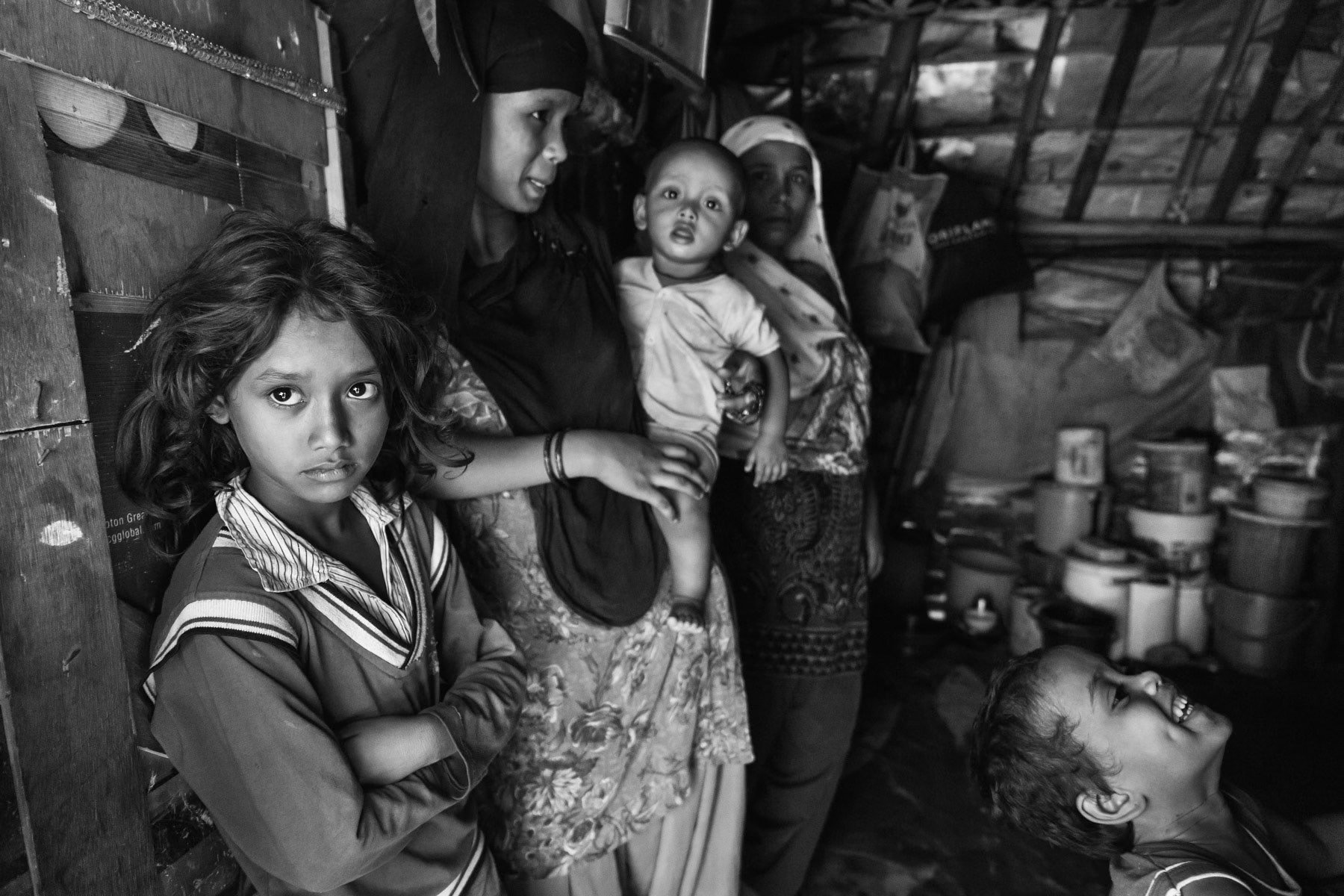 Rohingya family in Hasanpura neighborhood of Jaipur, India, June 2016.