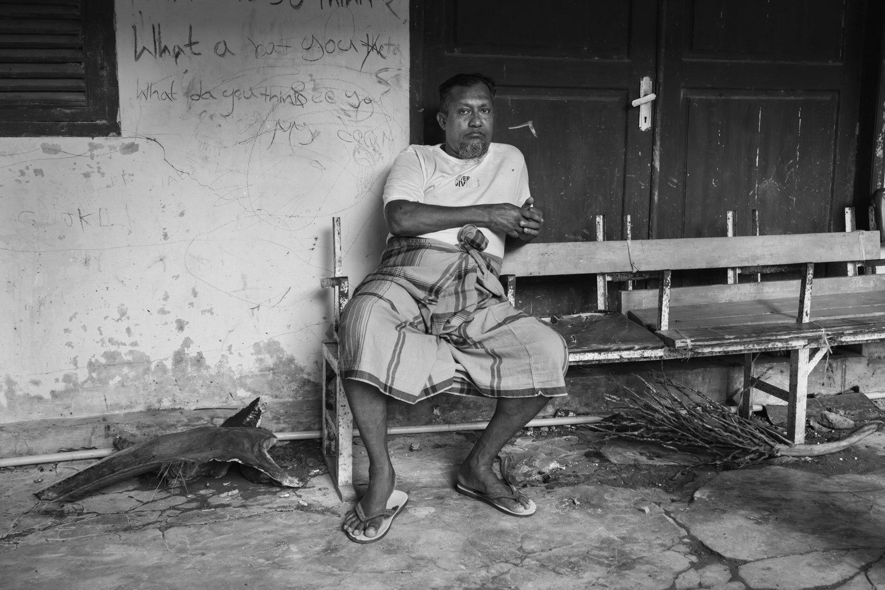 A man from the Rohingya minority who escaped from Rakhine in Myanmar via Bangladesh in unseaworthy boats. The sea crossing takes usually 30-40 days and many people die due to exposure, lack of water and disease. Padang Pijie, Sumatra, Indonesia, October 2023