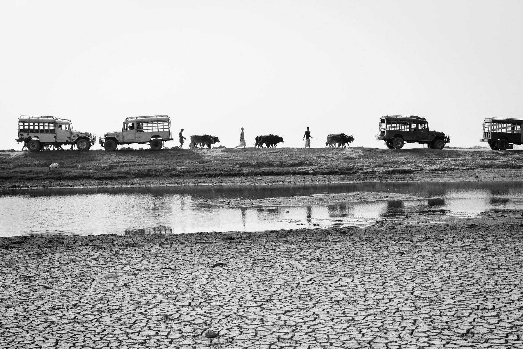 Teknaf tip between the Naf river and the Bay of Bengal, one of the main arrival and departure point for persecuted Rohingya refugees from Myanmar. Dakhinpara, Bangladesh, December 2015