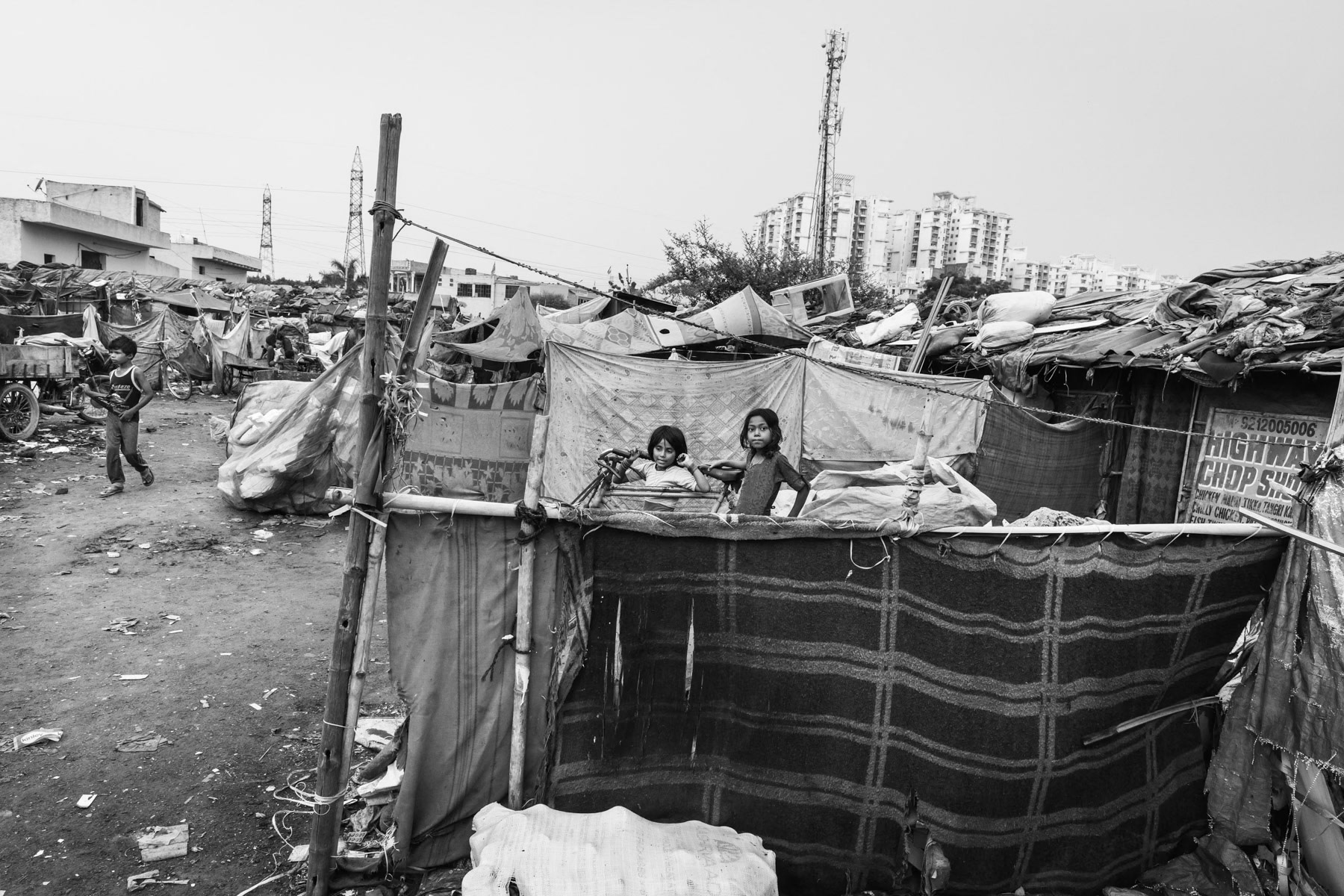 Bonded labour makeshift camp where about 130 Rohingya refugees are held, Old Faridabad in Haryana State a couple of hours from the capital New Delhi, India, June 2017