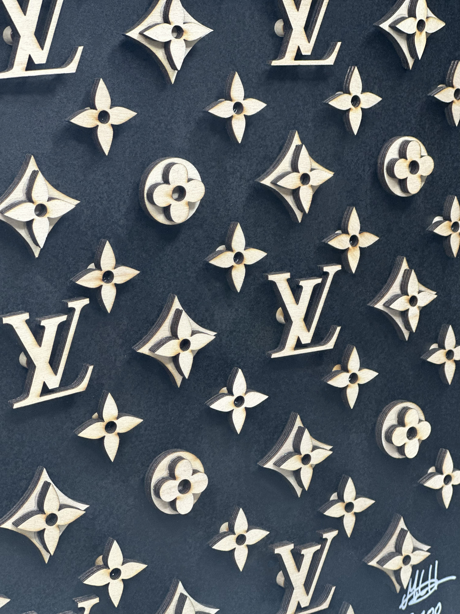 Shadow Box Black and Wood LV - 30x30 cm