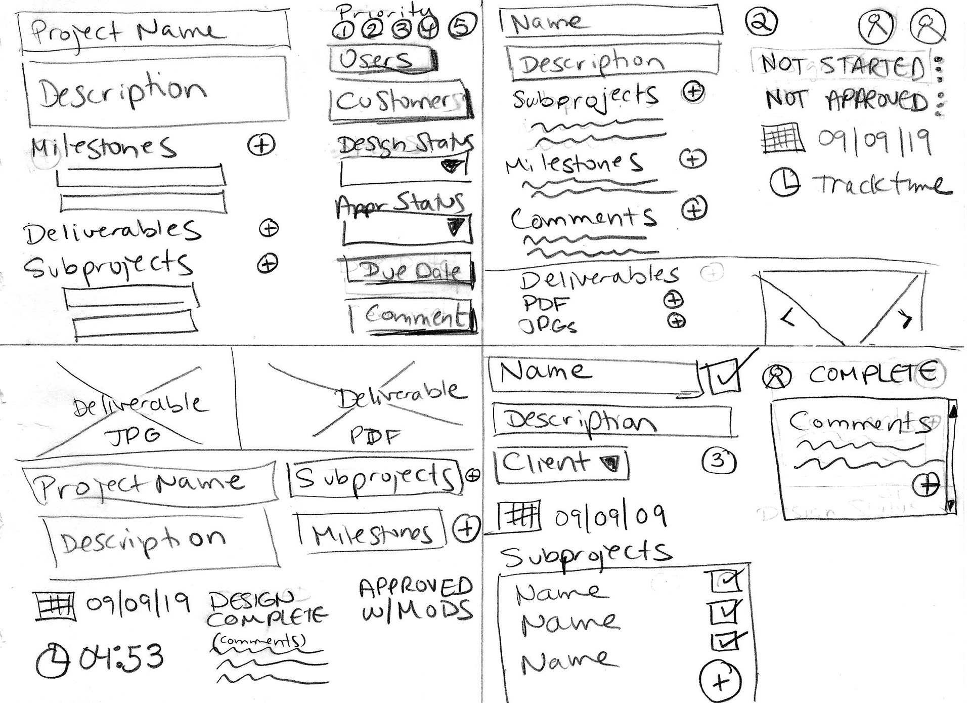 Crazy 8 Sketching (1-4)
