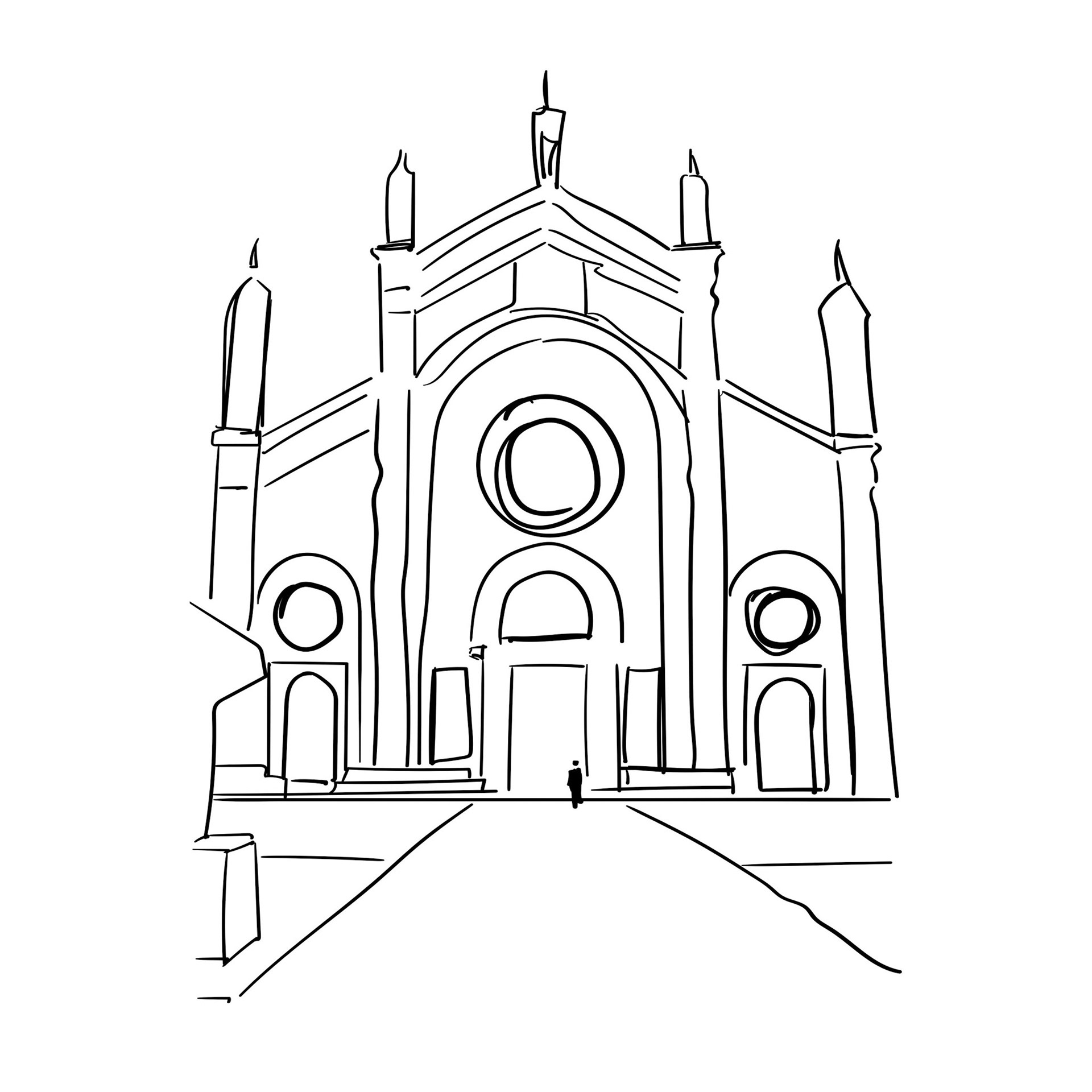 #Drw-#2021-x042 Church (Preliminary study for The Milaneser) 2021