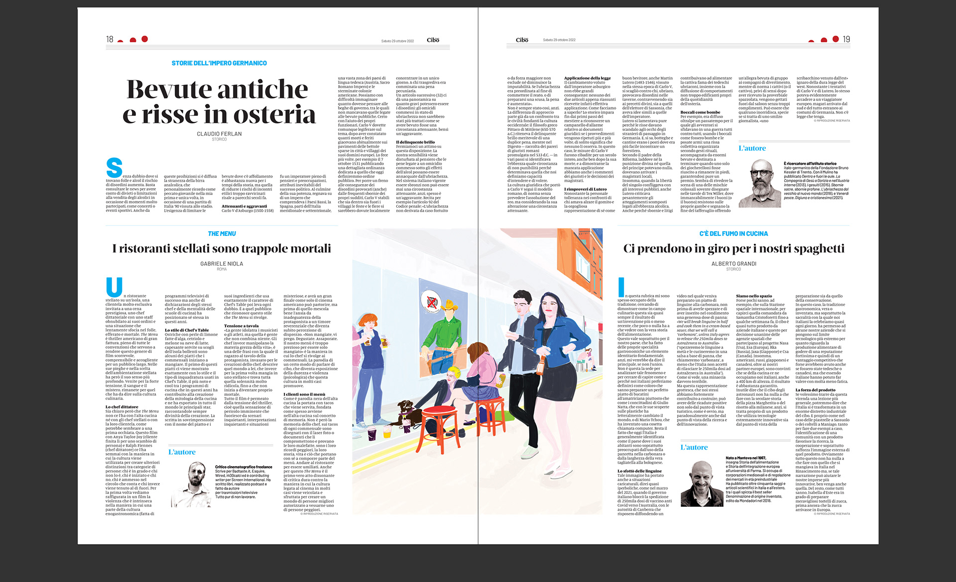 Domani, Cibo, Rome, 29 October 2022, pp 18-19