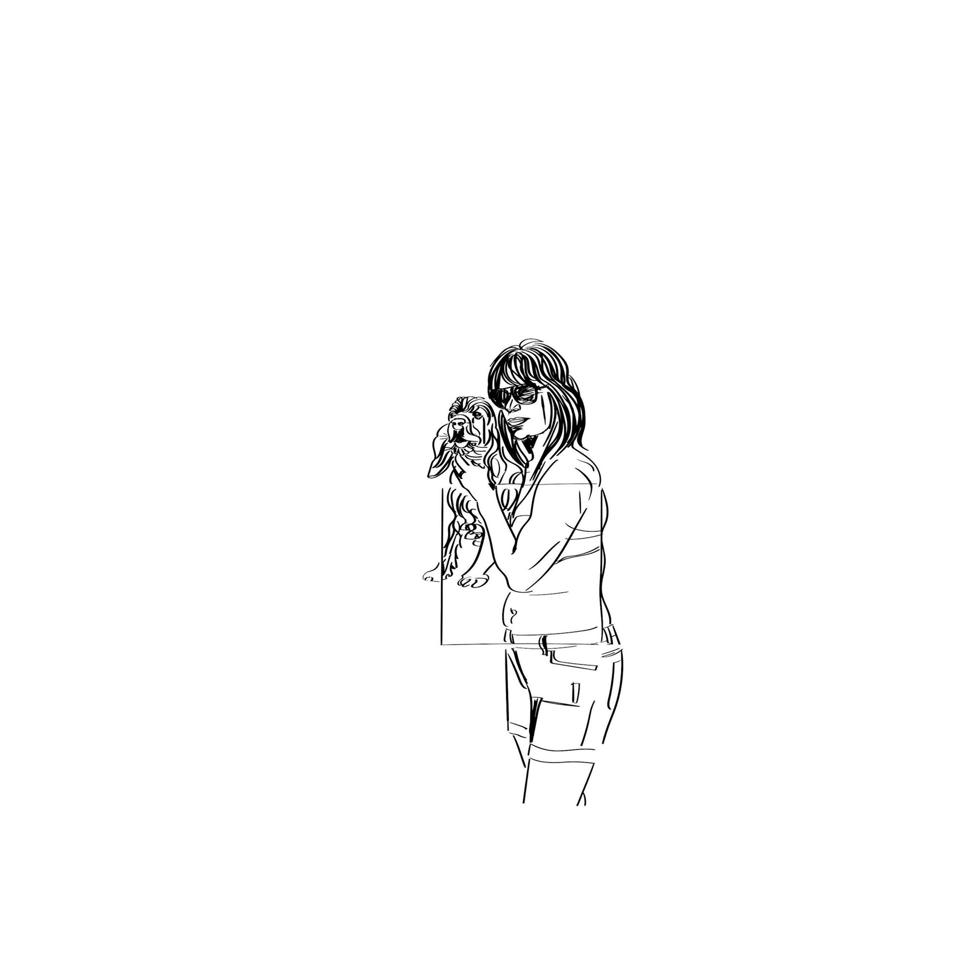 #1833DRW Study for Cover (Girl with dog / Lacca) 2023