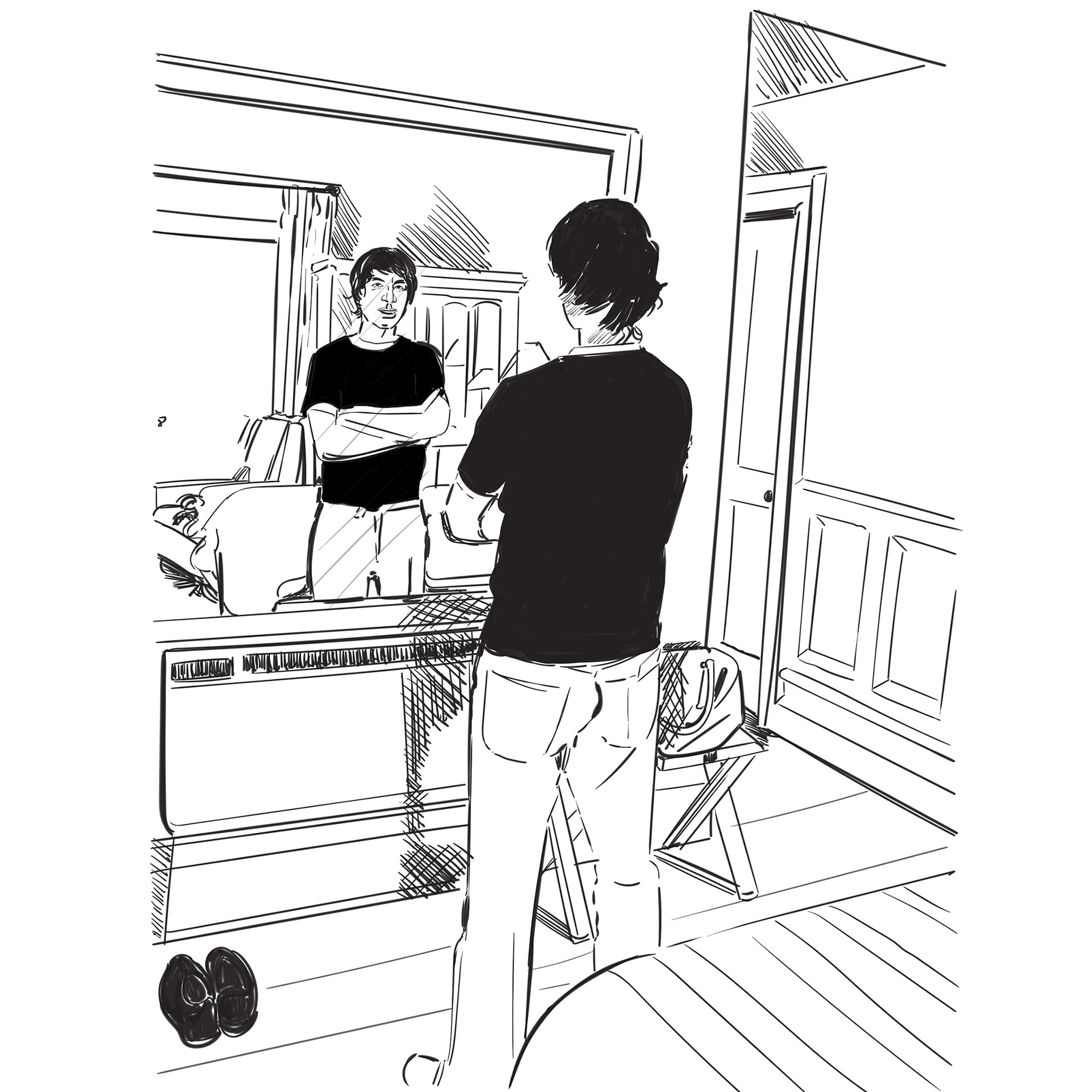 Drw-#1450A - nerosunero (mirrors)