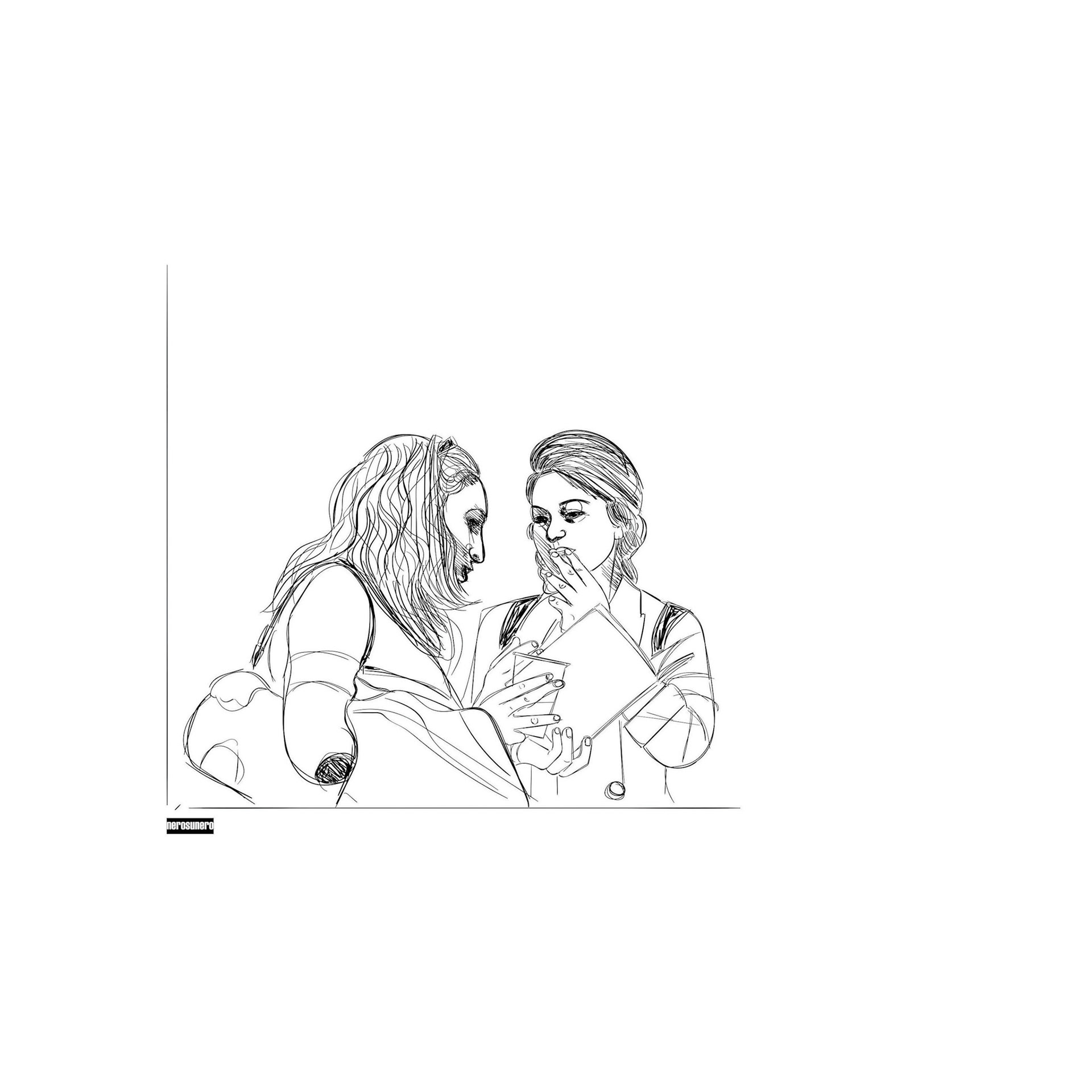 #Drw-#2021-x035 Two Girls (Two Friends) 2021